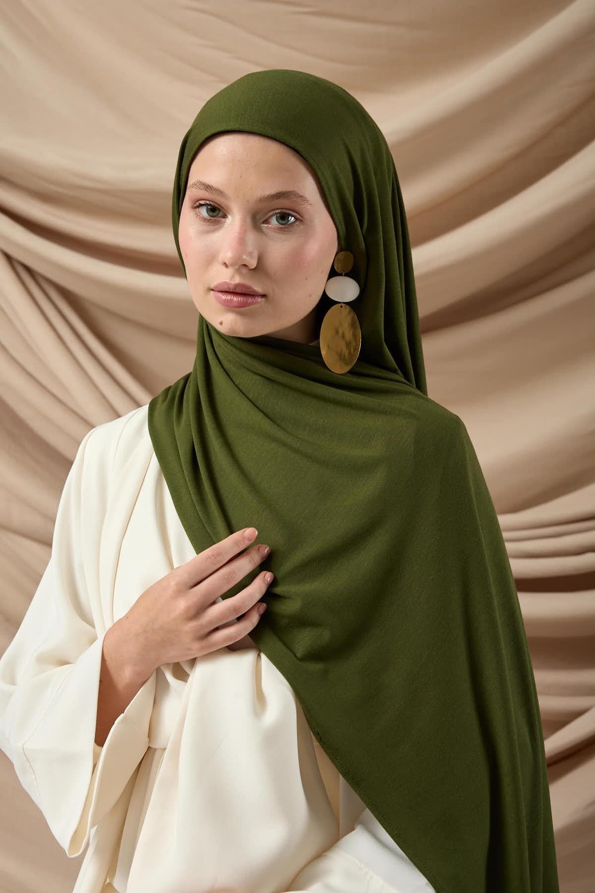Premium Penye Şal 65002-26 Haki
