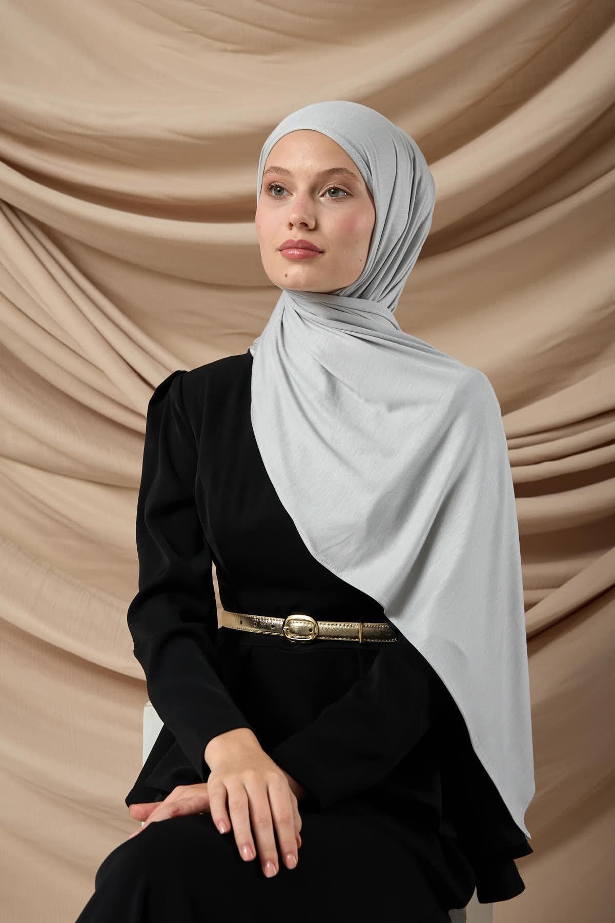 Premium Penye Şal 65002-28 Açık Gri