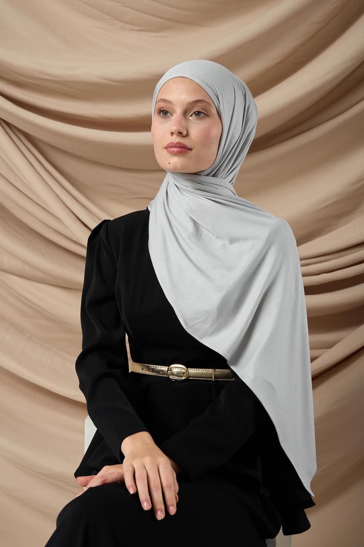 Premium Penye Şal 65002-28 Açık Gri