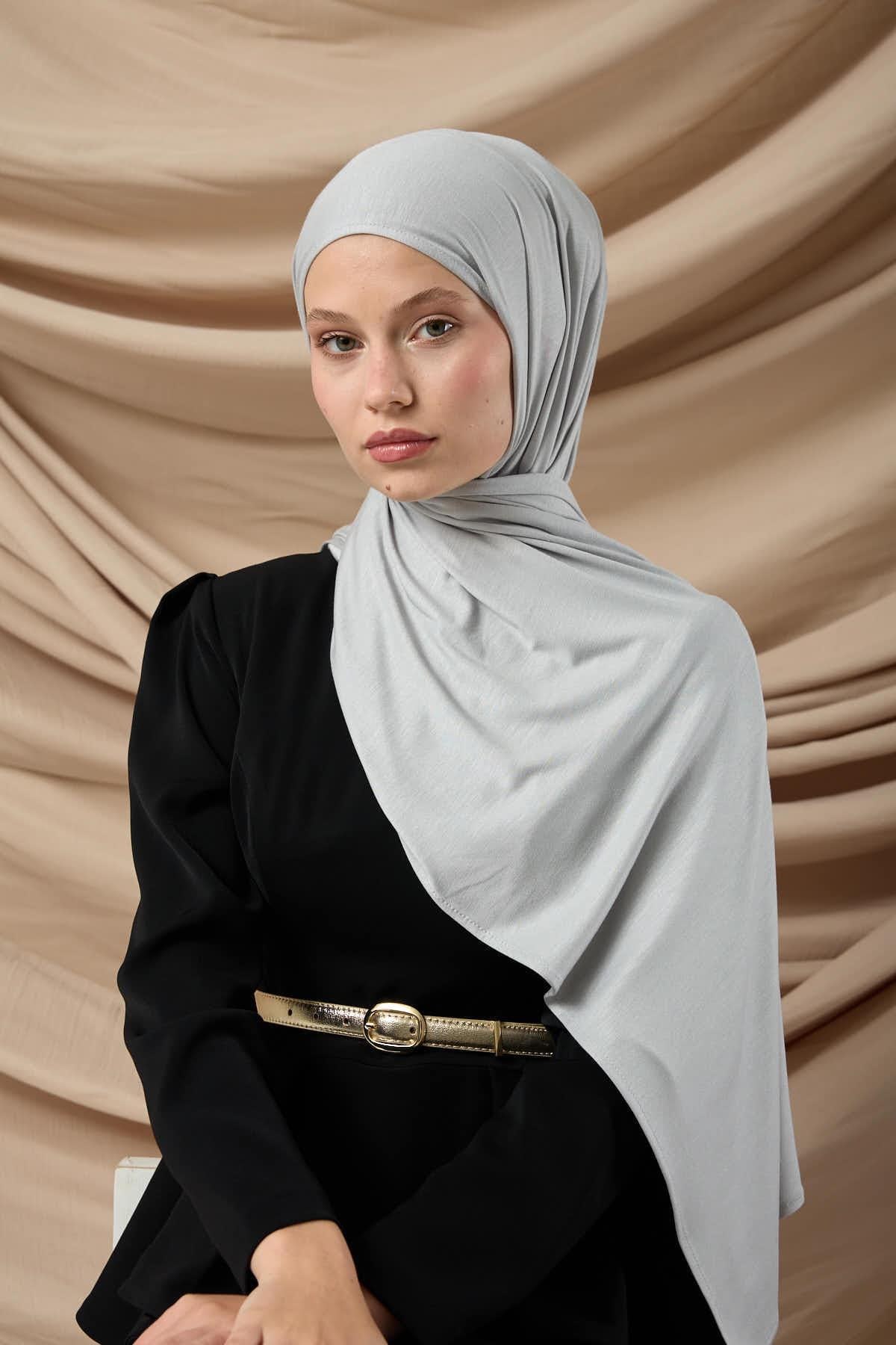 Premium Penye Şal 65002-28 Açık Gri
