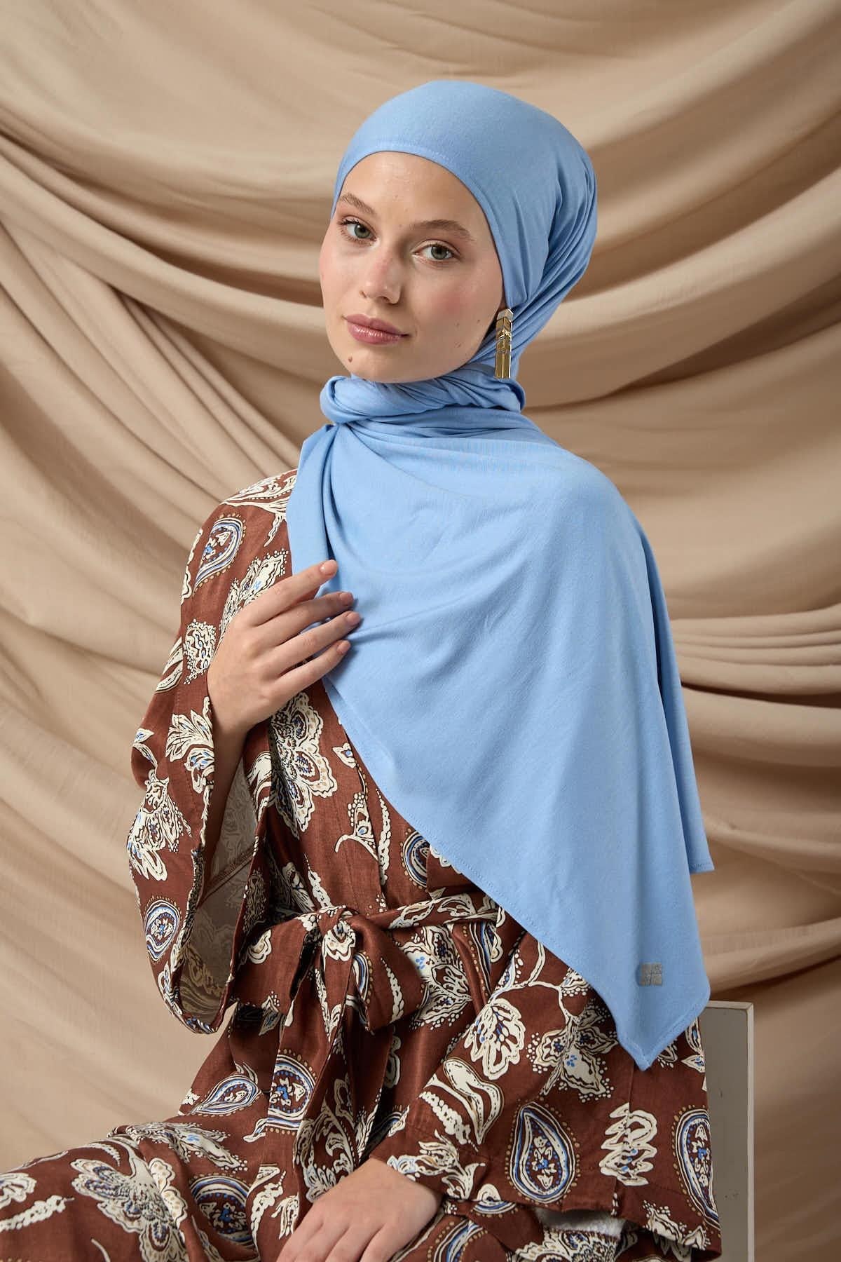 Premium Penye Şal 65002-30 Bebe Mavi