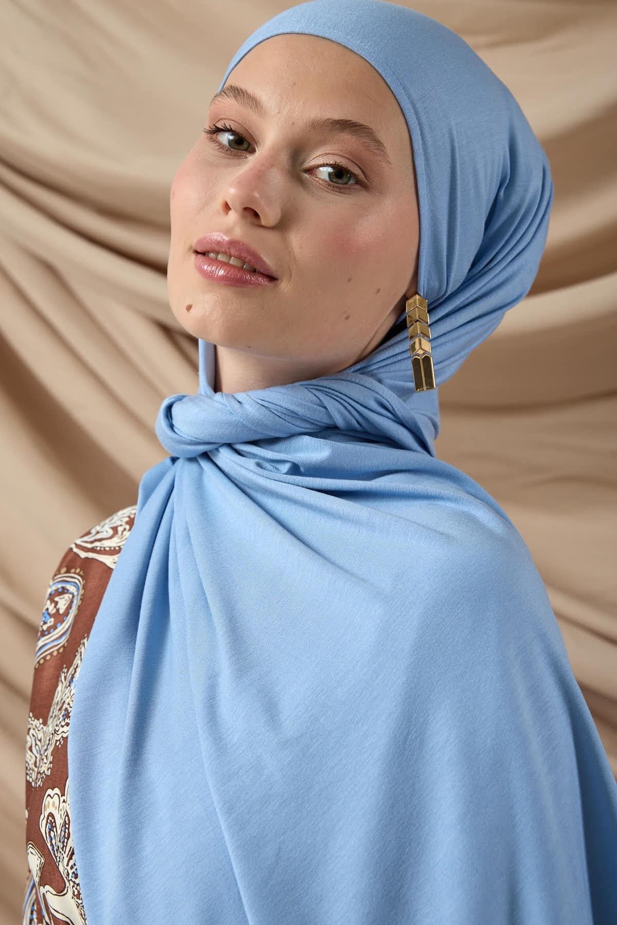 Premium Penye Şal 65002-30 Bebe Mavi