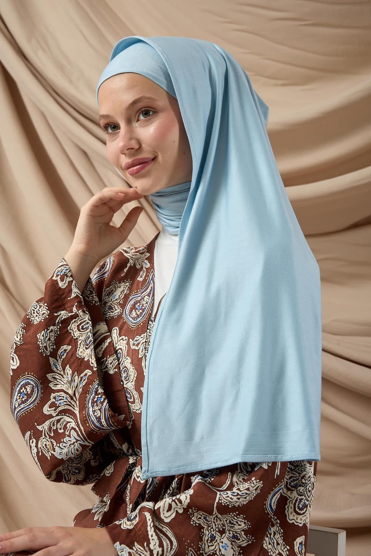 Premium Penye Şal 65002-31 Açık Bebe Mavi