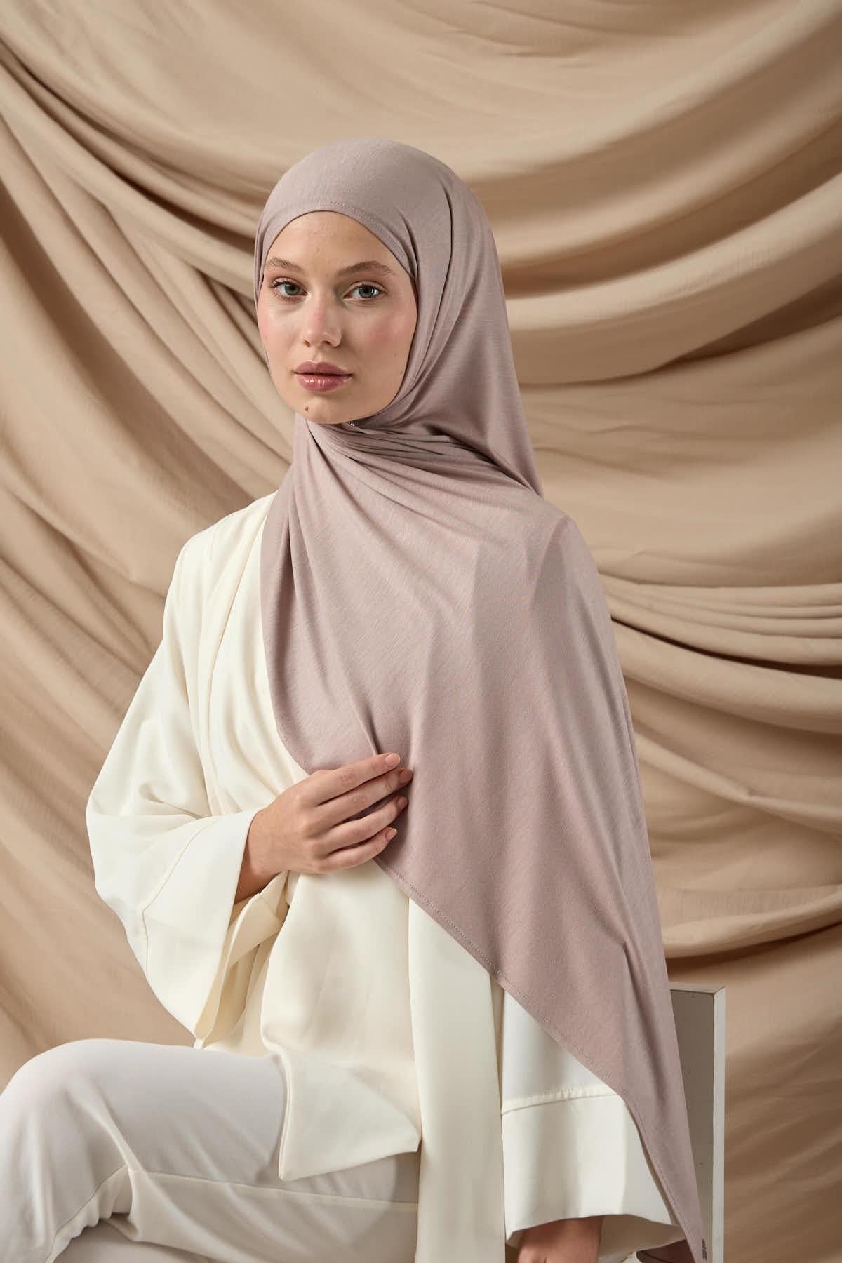 Premium Penye Şal 65002-38 Duman Gülü