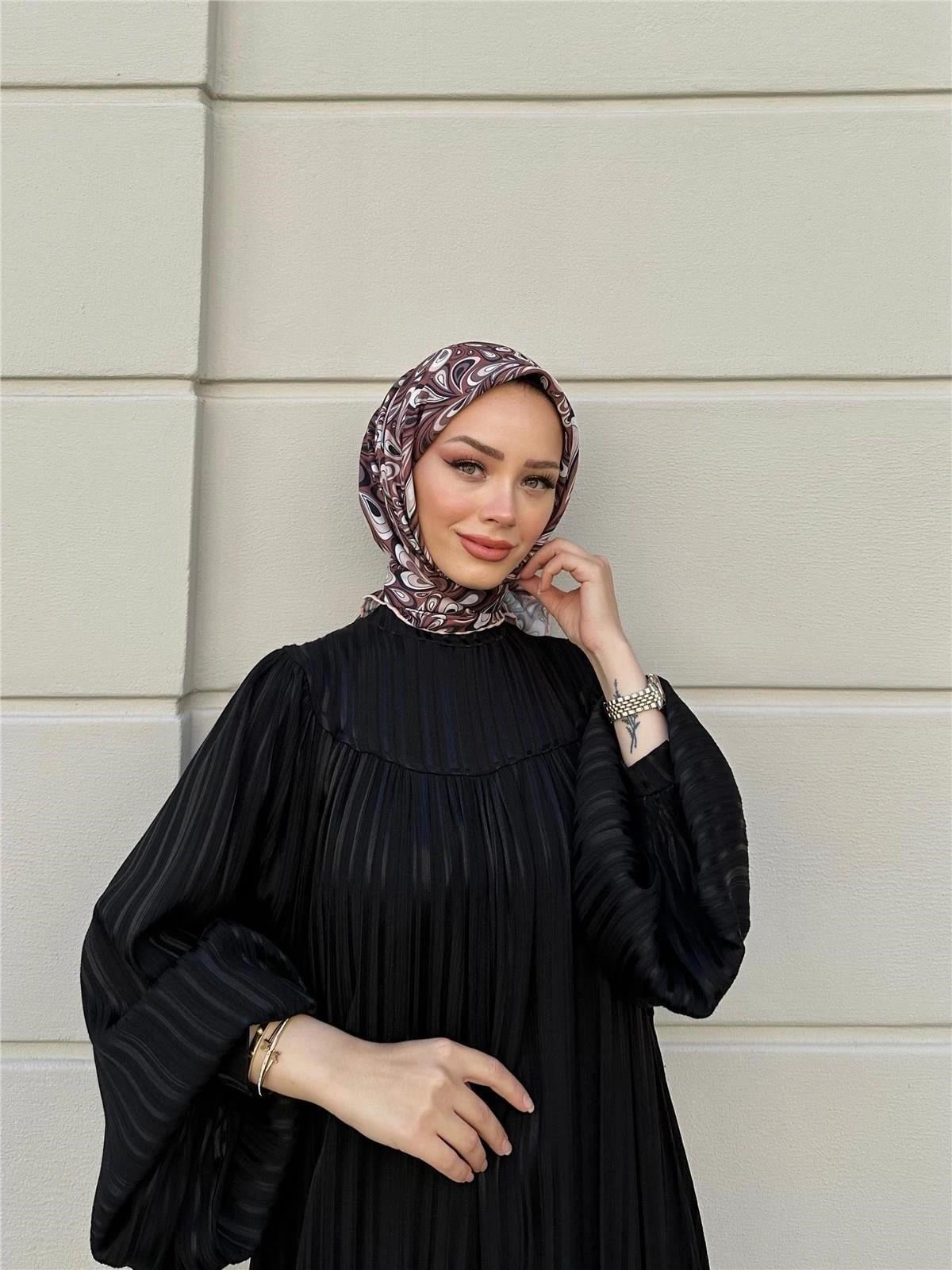 Relax Ebruli Soft Eşarp Kahverengi 1147-19