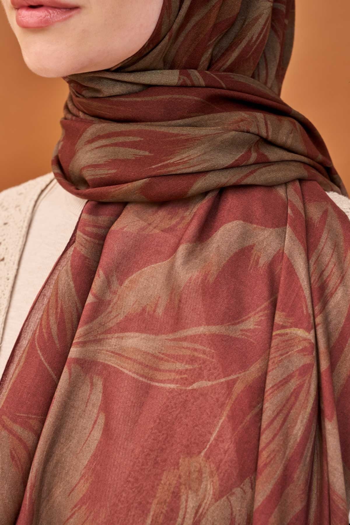 Riva Şal Tencel Bloom Bordo