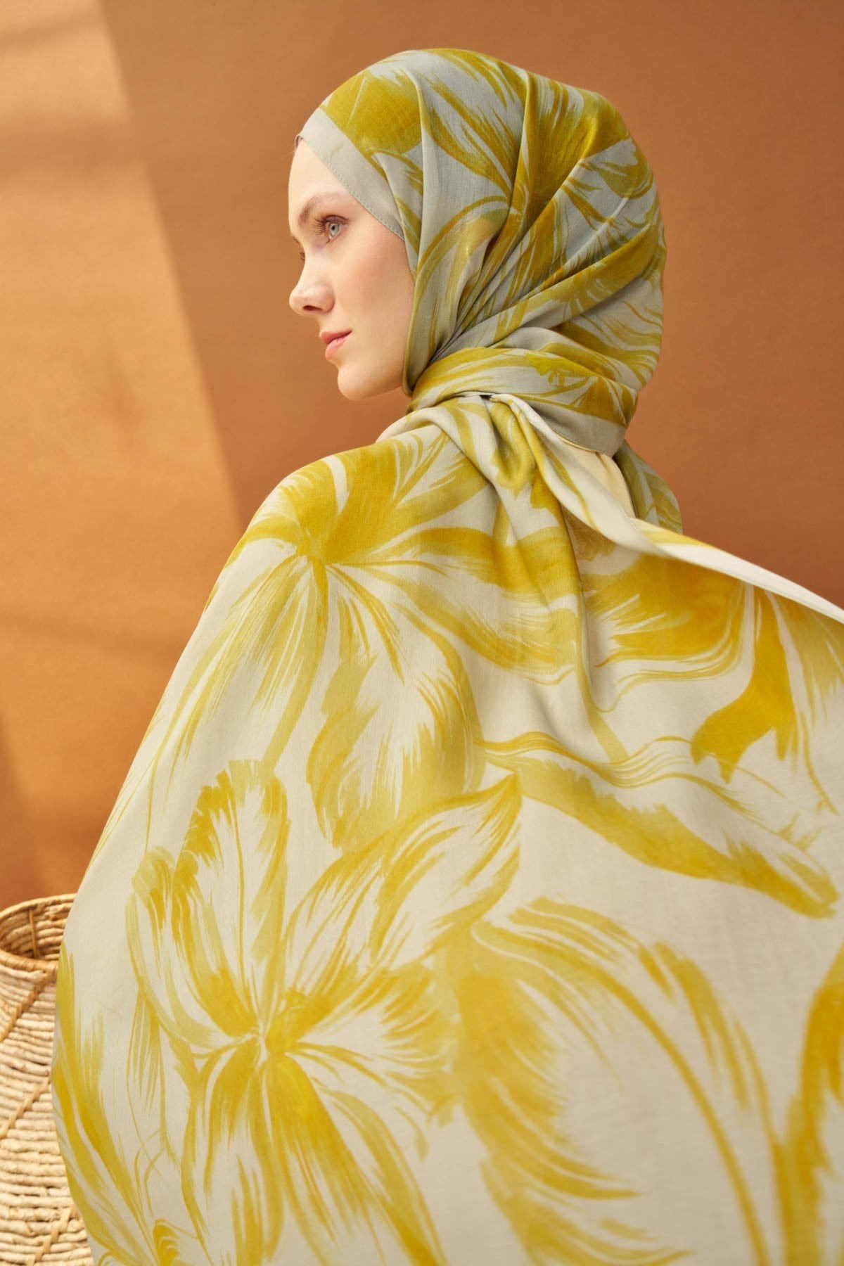 Riva Şal Tencel Bloom Gümüş