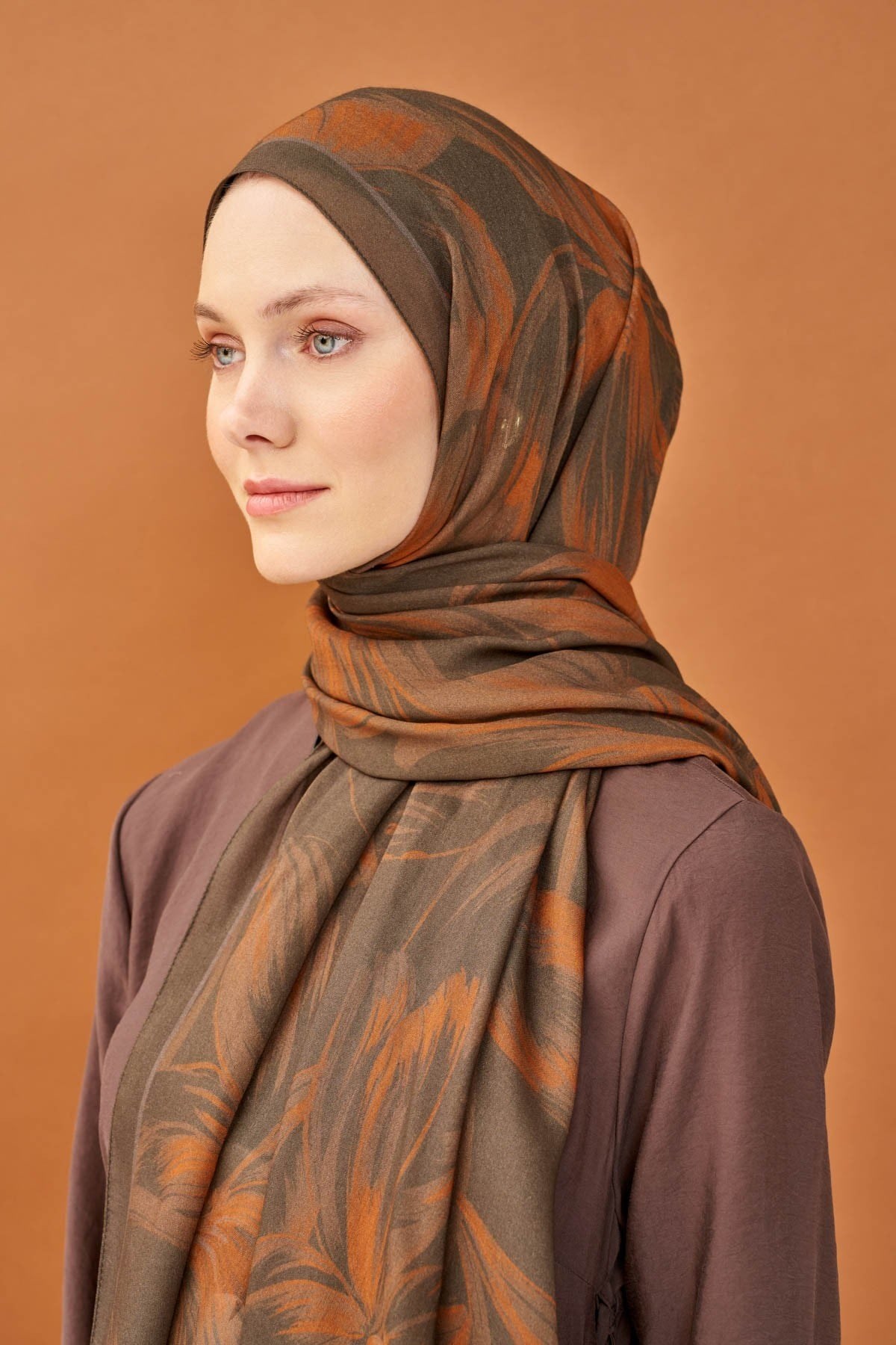 Riva Şal Tencel Bloom Kahverengi