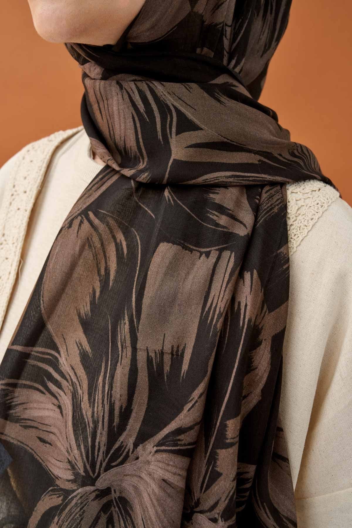 Riva Şal Tencel Bloom Siyah
