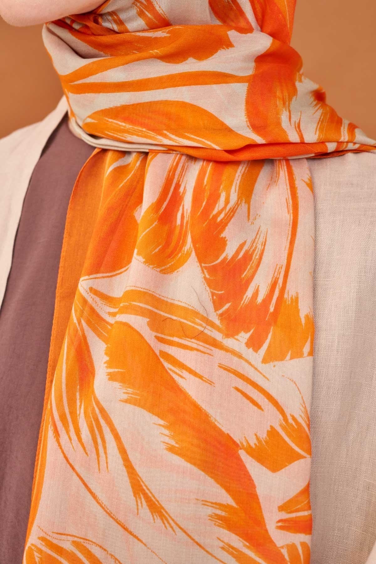 Riva Şal Tencel Bloom Turuncu