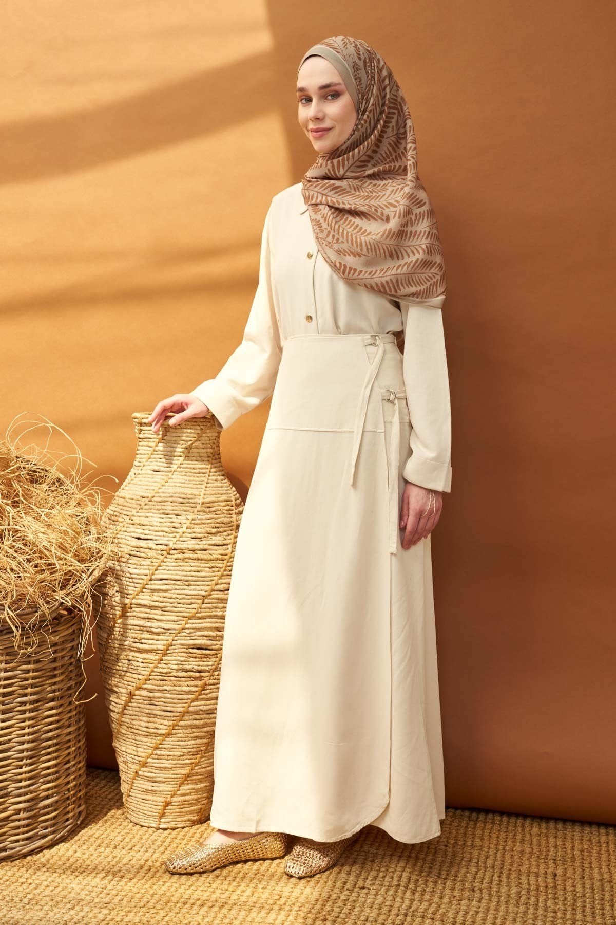 Riva Şal Tencel Boston Fern  Vizon