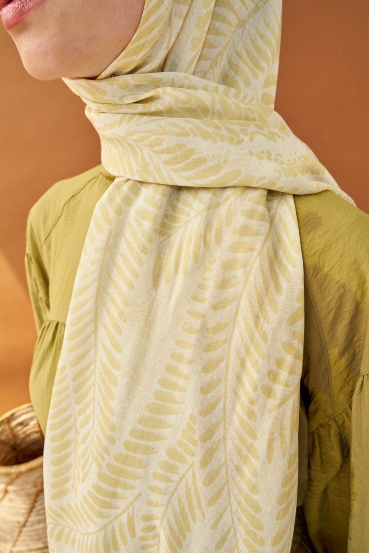 Riva Şal Tencel Boston Fern Krem
