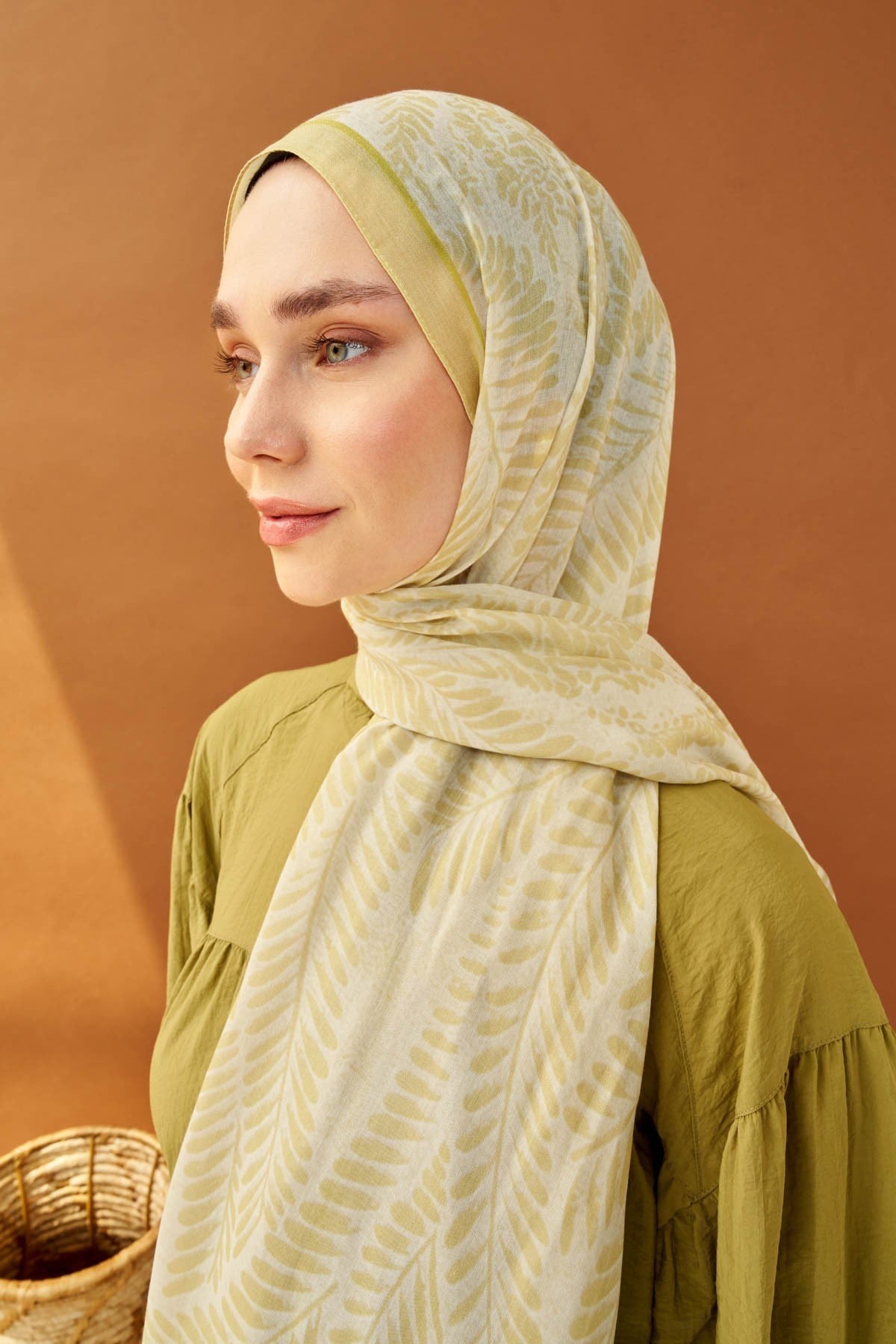 Riva Şal Tencel Boston Fern Krem