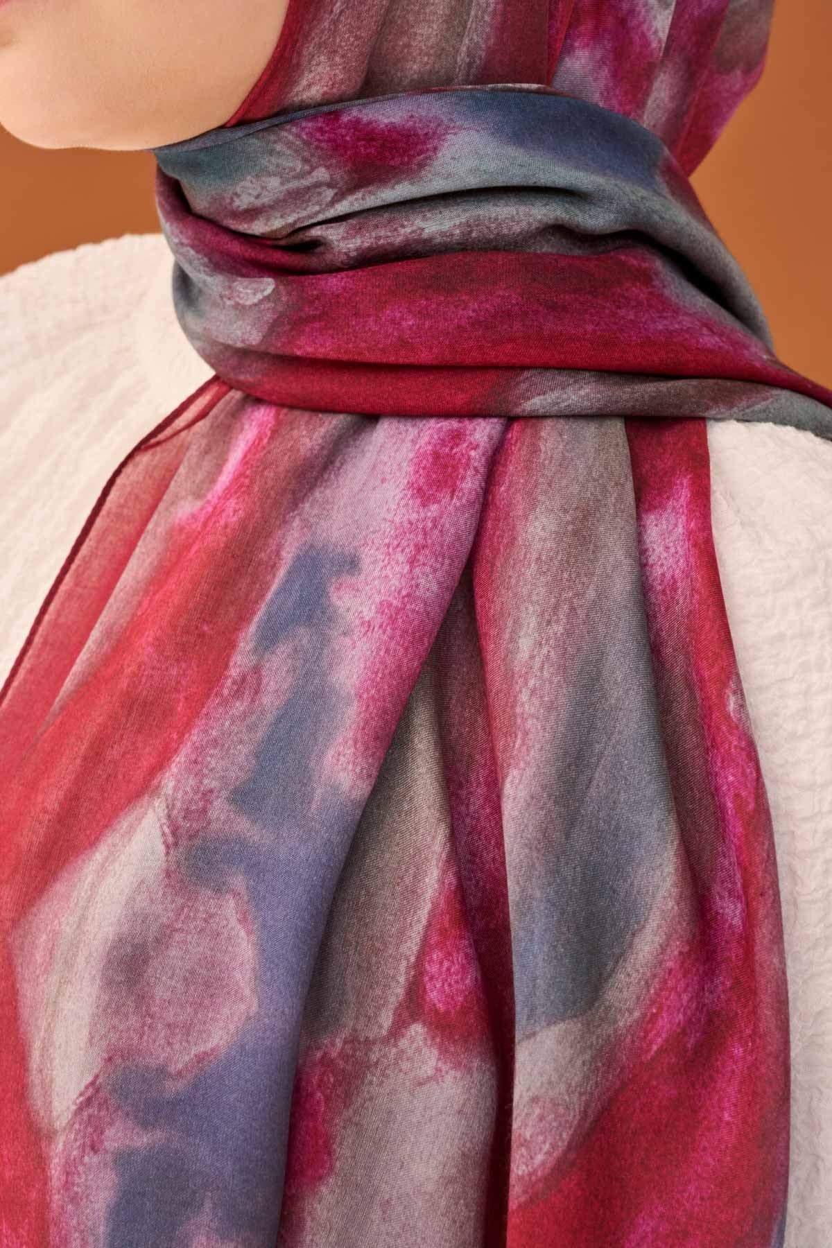 Riva Şal Tencel Cloud Bordo