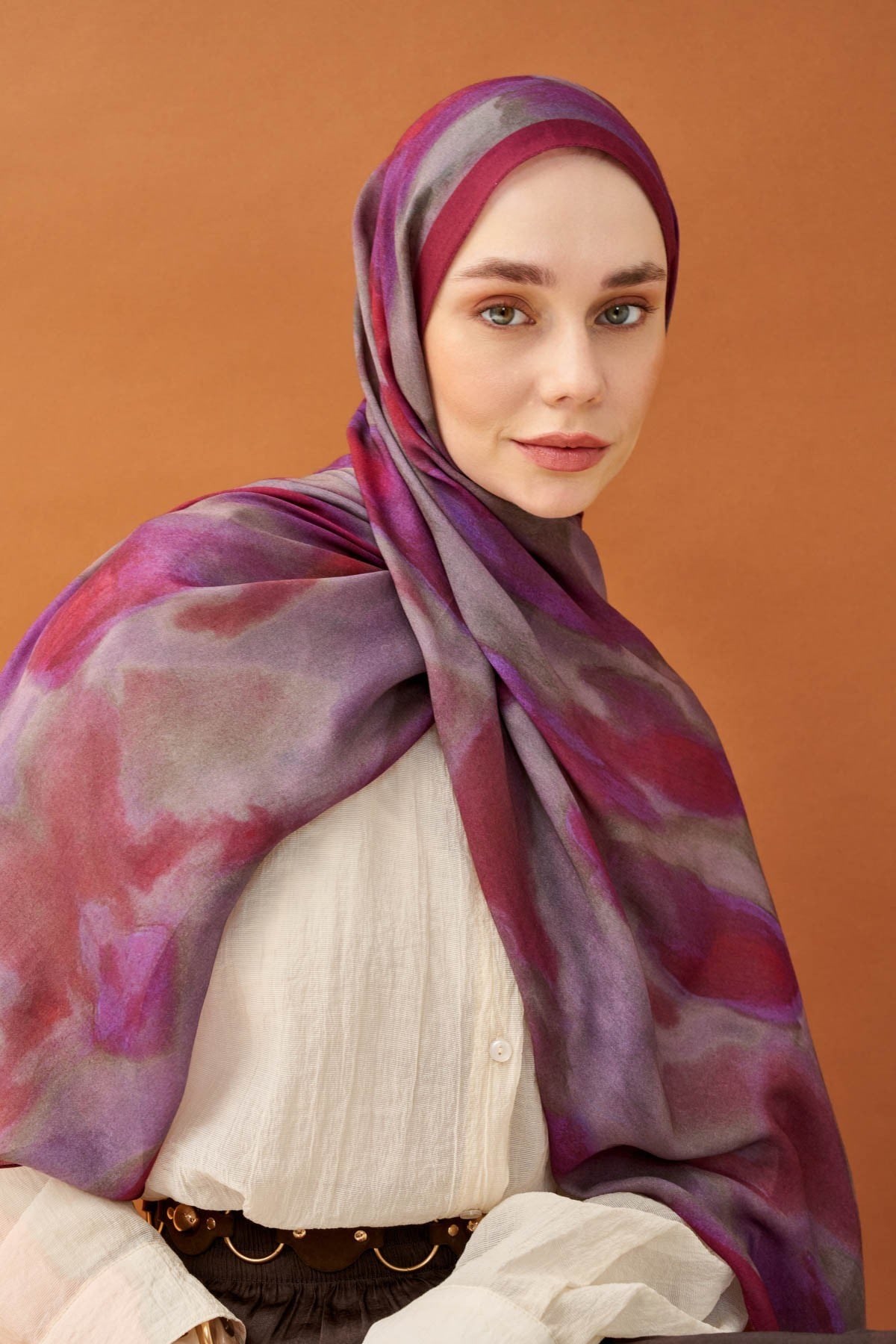 Riva Şal Tencel Cloud Mor