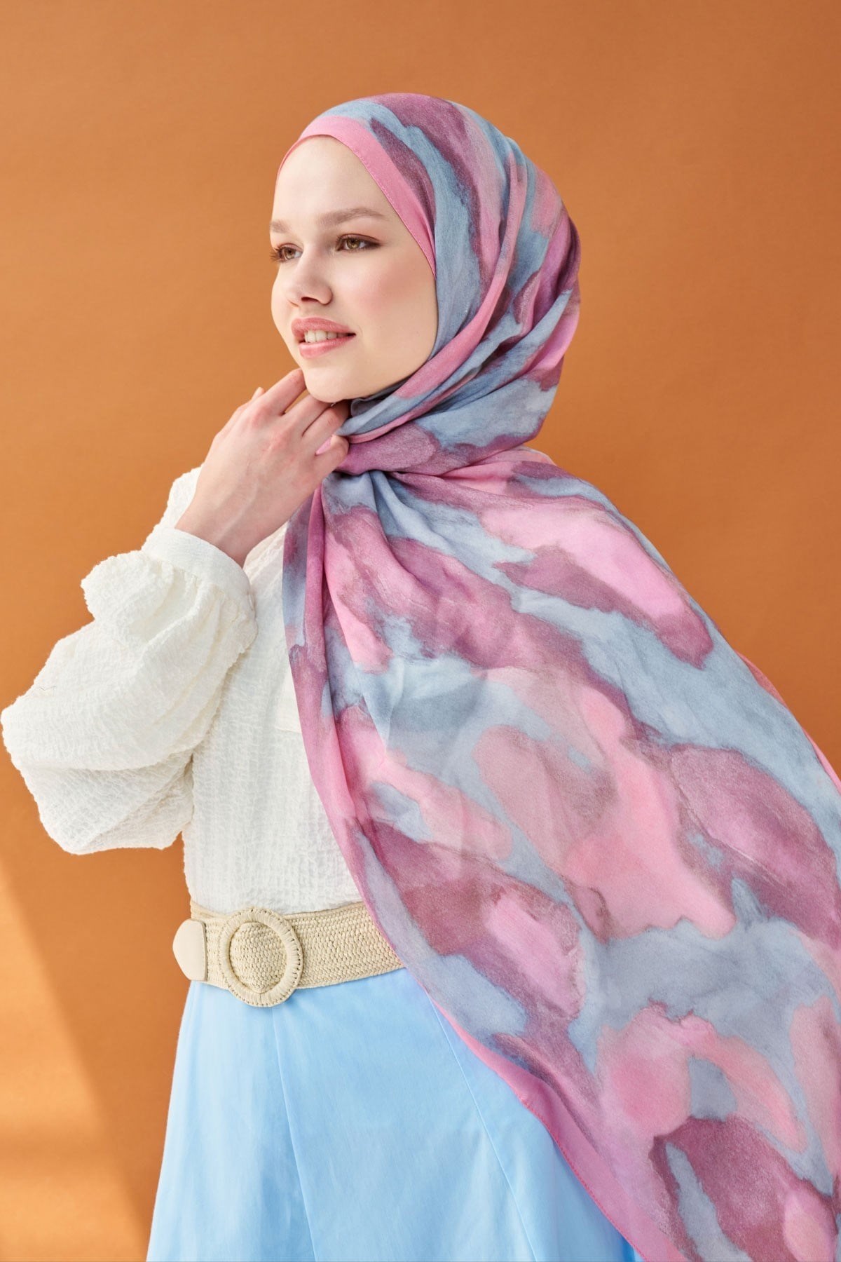 Riva Şal Tencel Cloud Pembe