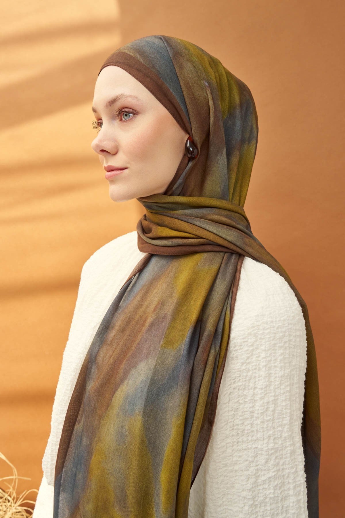 Riva Şal Tencel Cloud Zeytin Yeşili