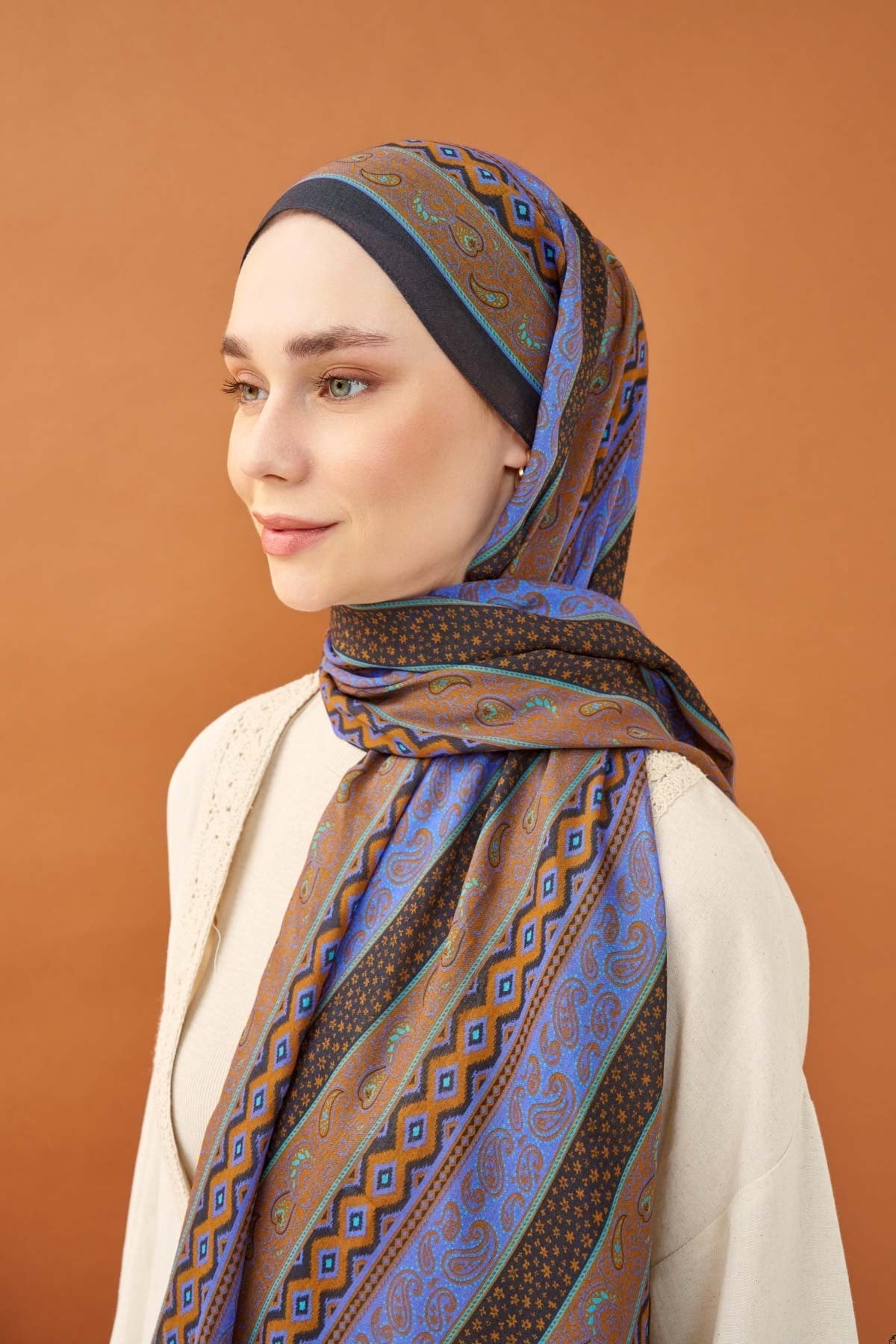 Riva Şal Tencel Ethnic Way Antrasit