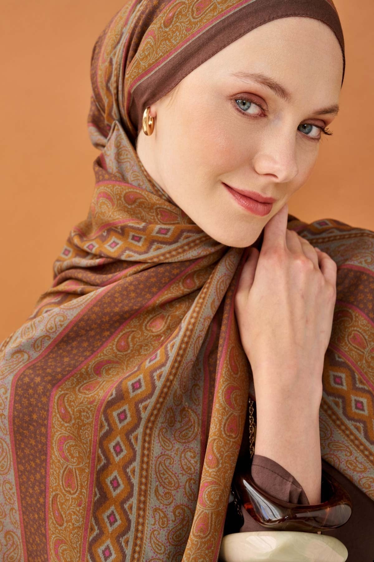 Riva Şal Tencel Ethnic Way Çikolata Kahve