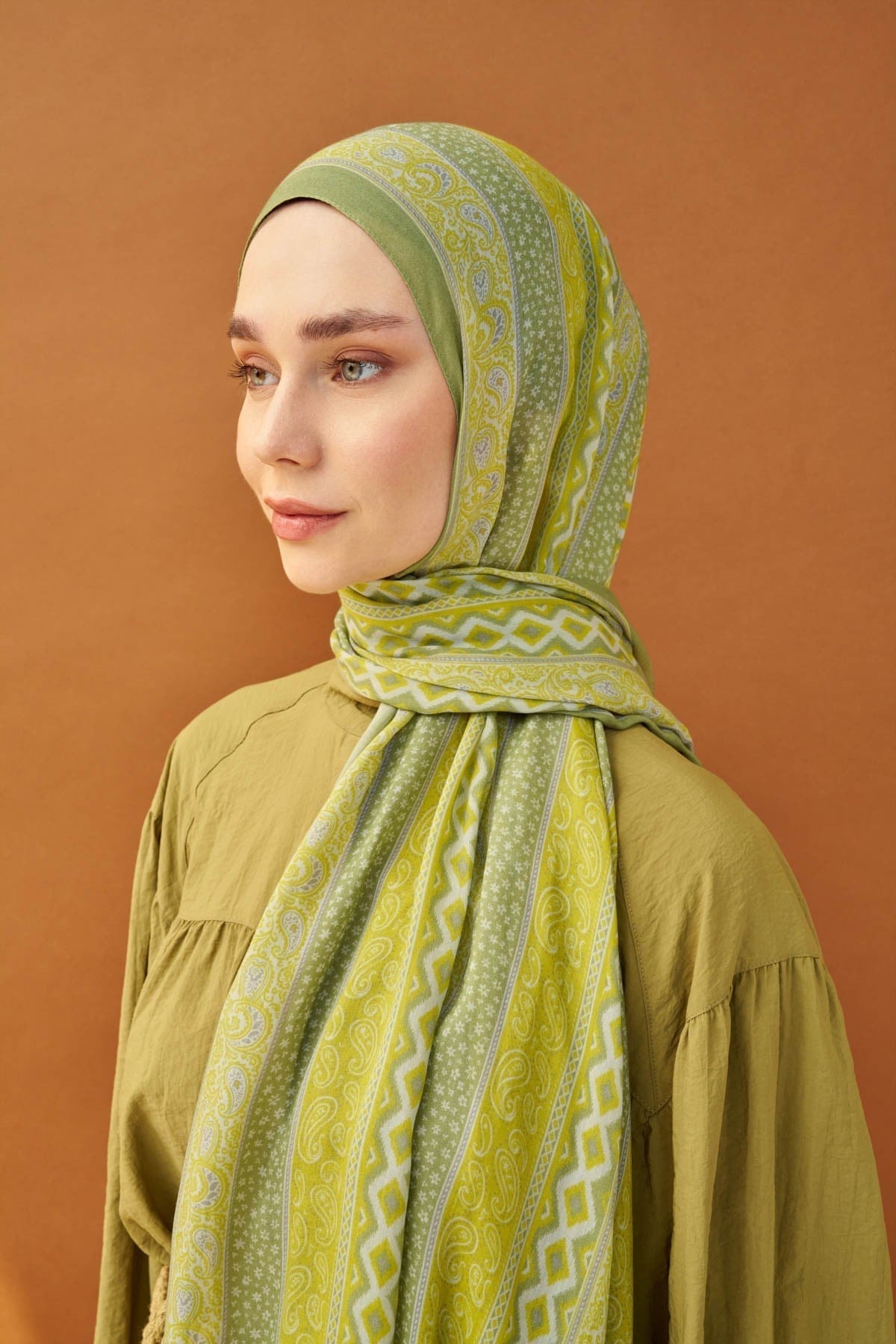 Riva Şal Tencel Ethnic Way Sarı