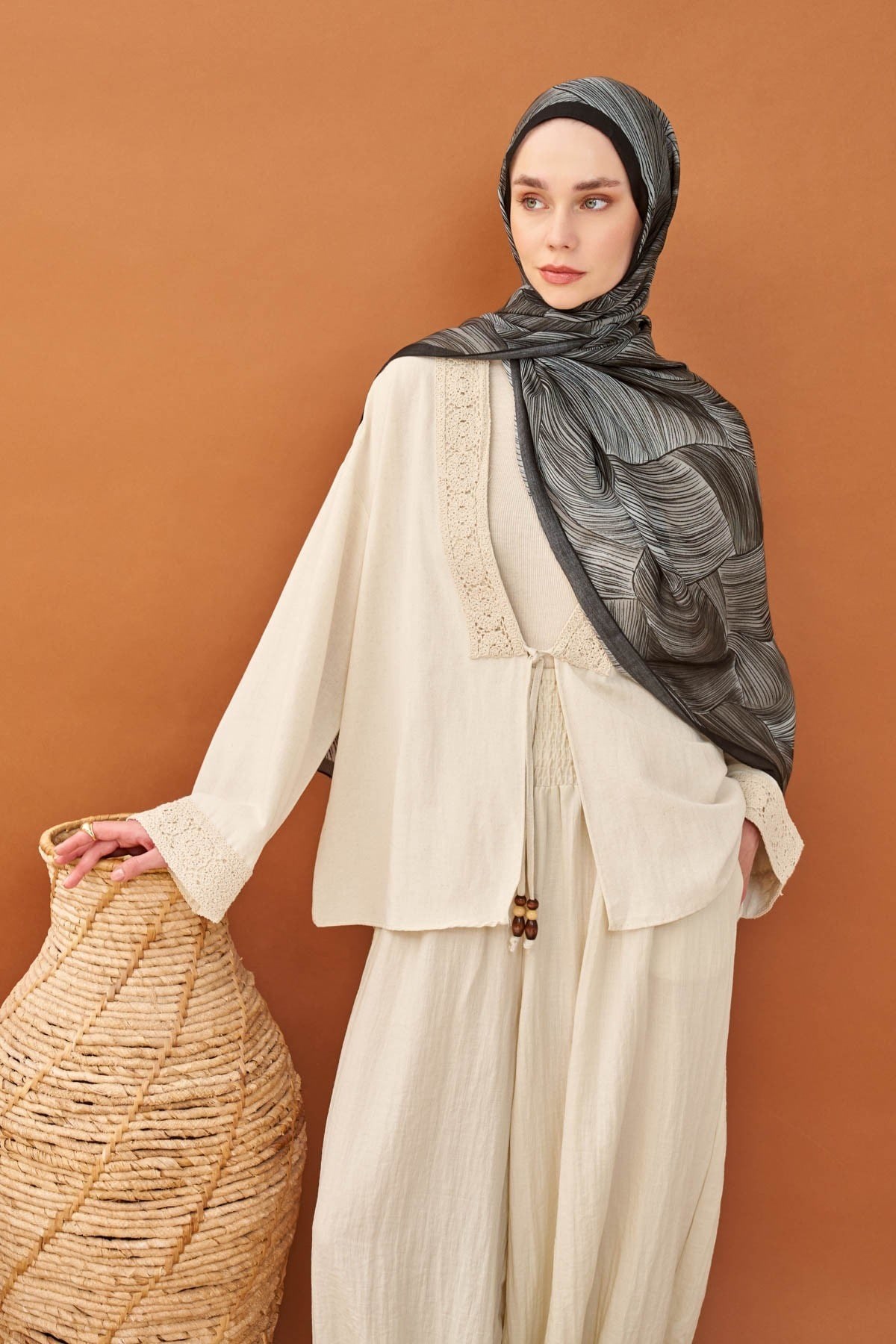 Riva Şal Tencel Flow Acı Kahve