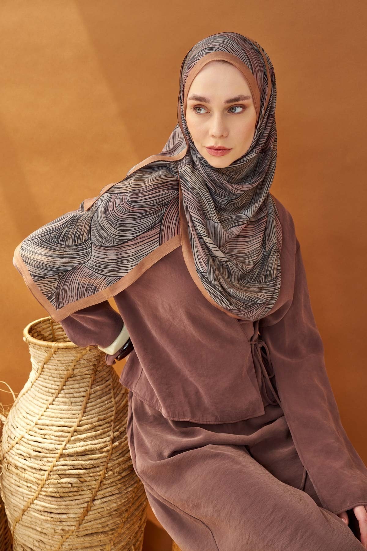Riva Şal Tencel Flow Somon