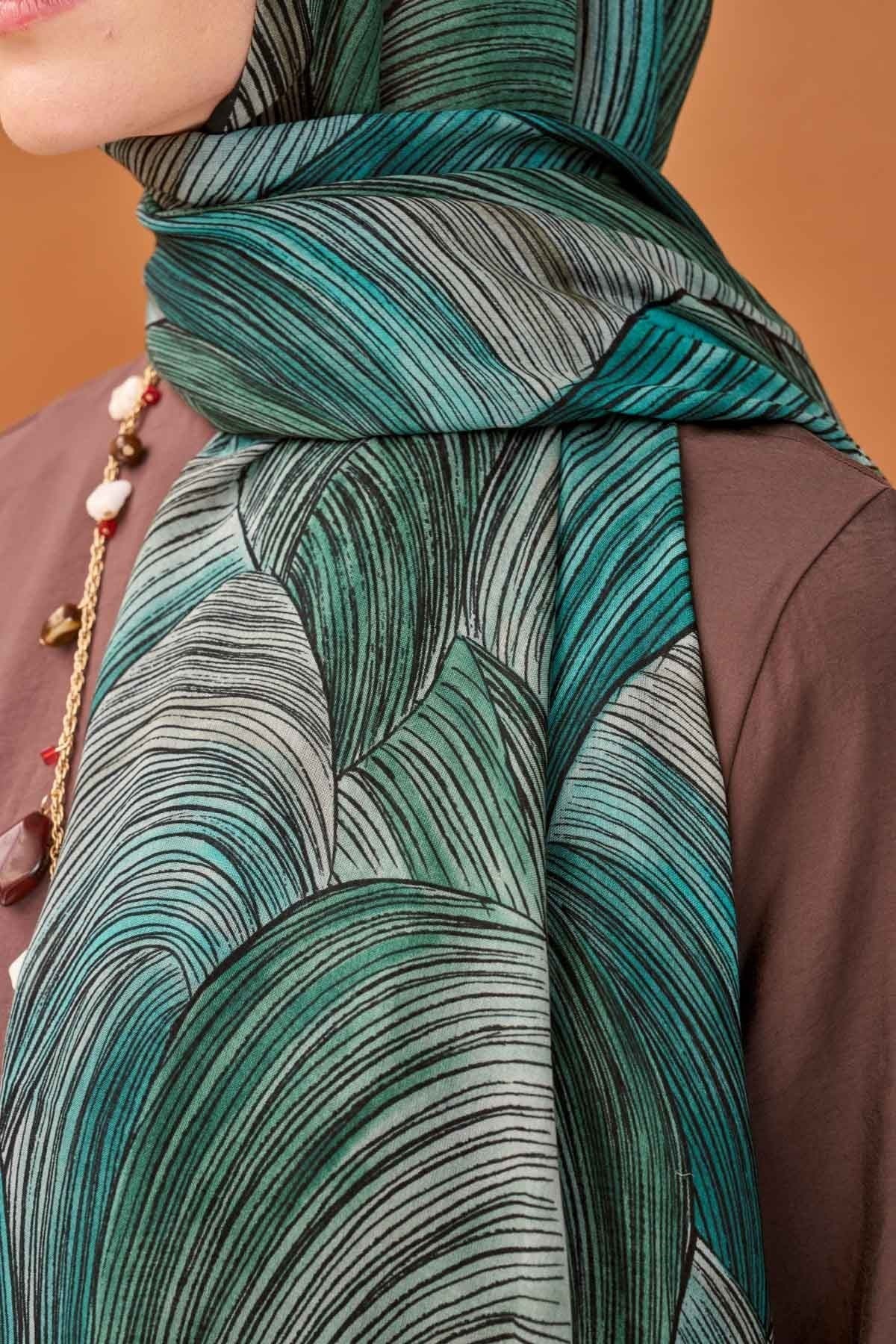 Riva Şal Tencel Flow Turkuaz