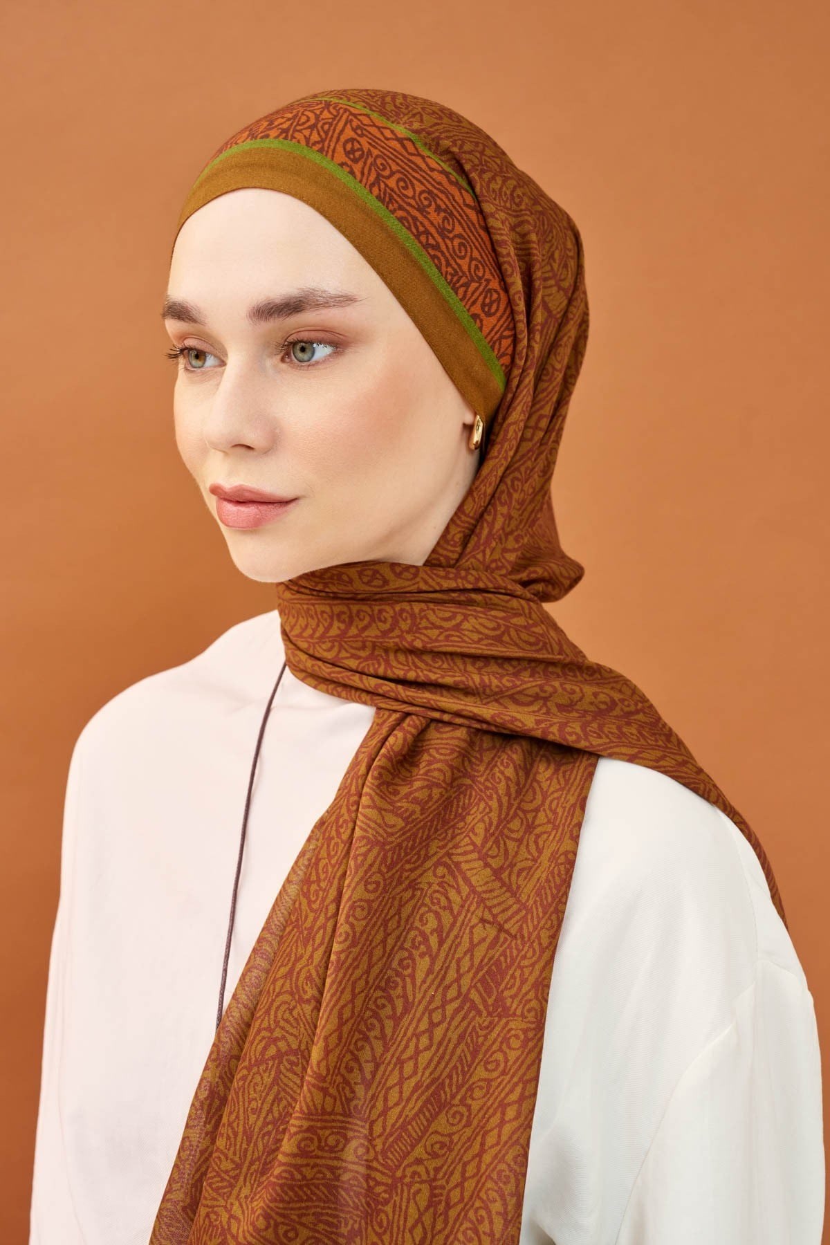 Riva Şal Tencel Güpür Desen Taba