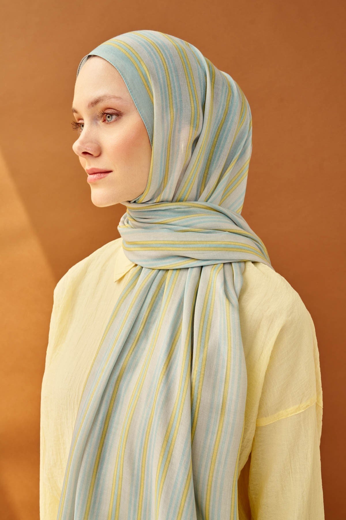 Riva Şal Tencel Line Bebe Mavisi