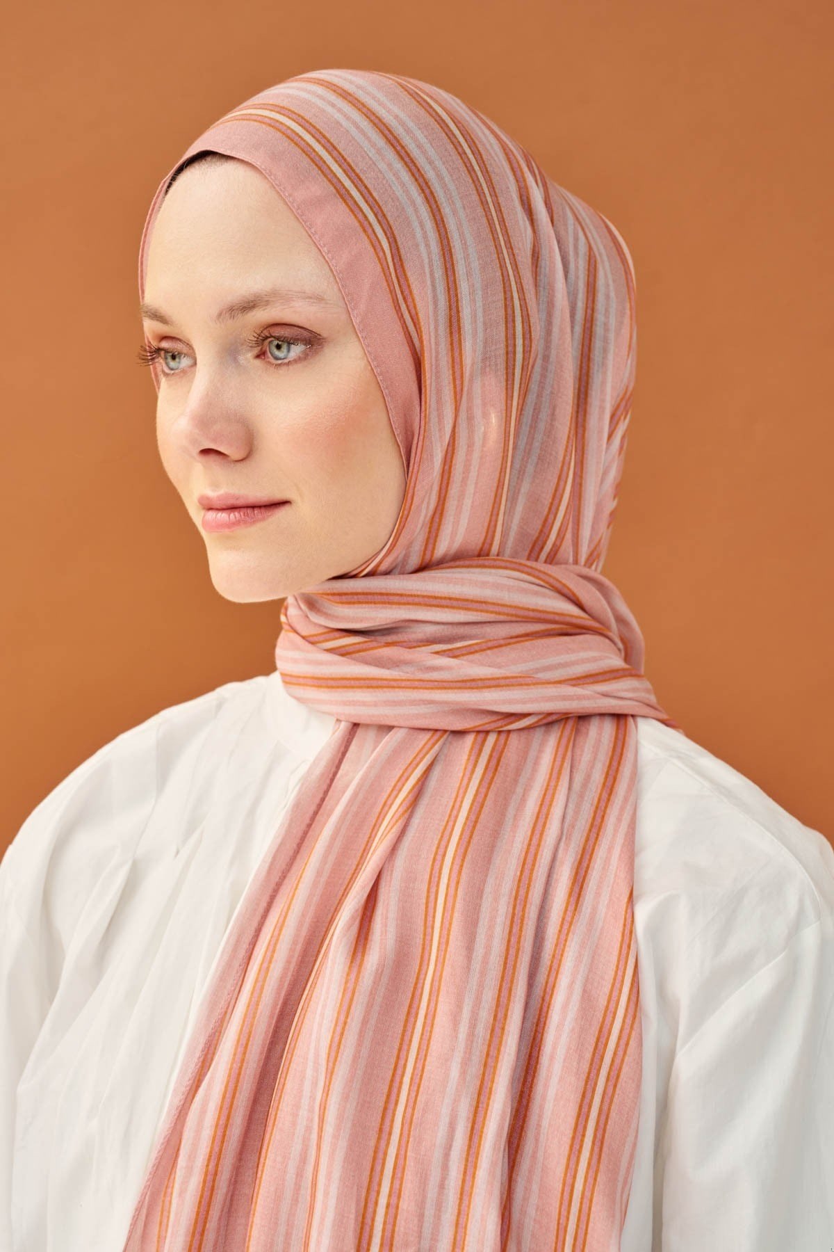 Riva Şal Tencel Line Tozpembe