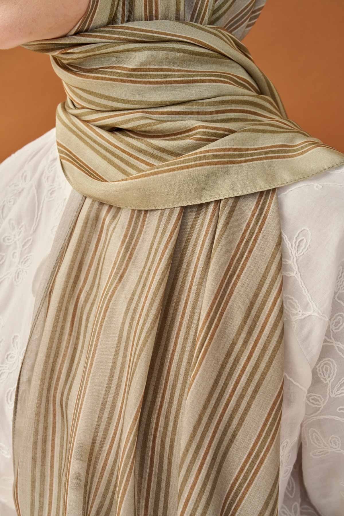 Riva Şal Tencel Line Vizon