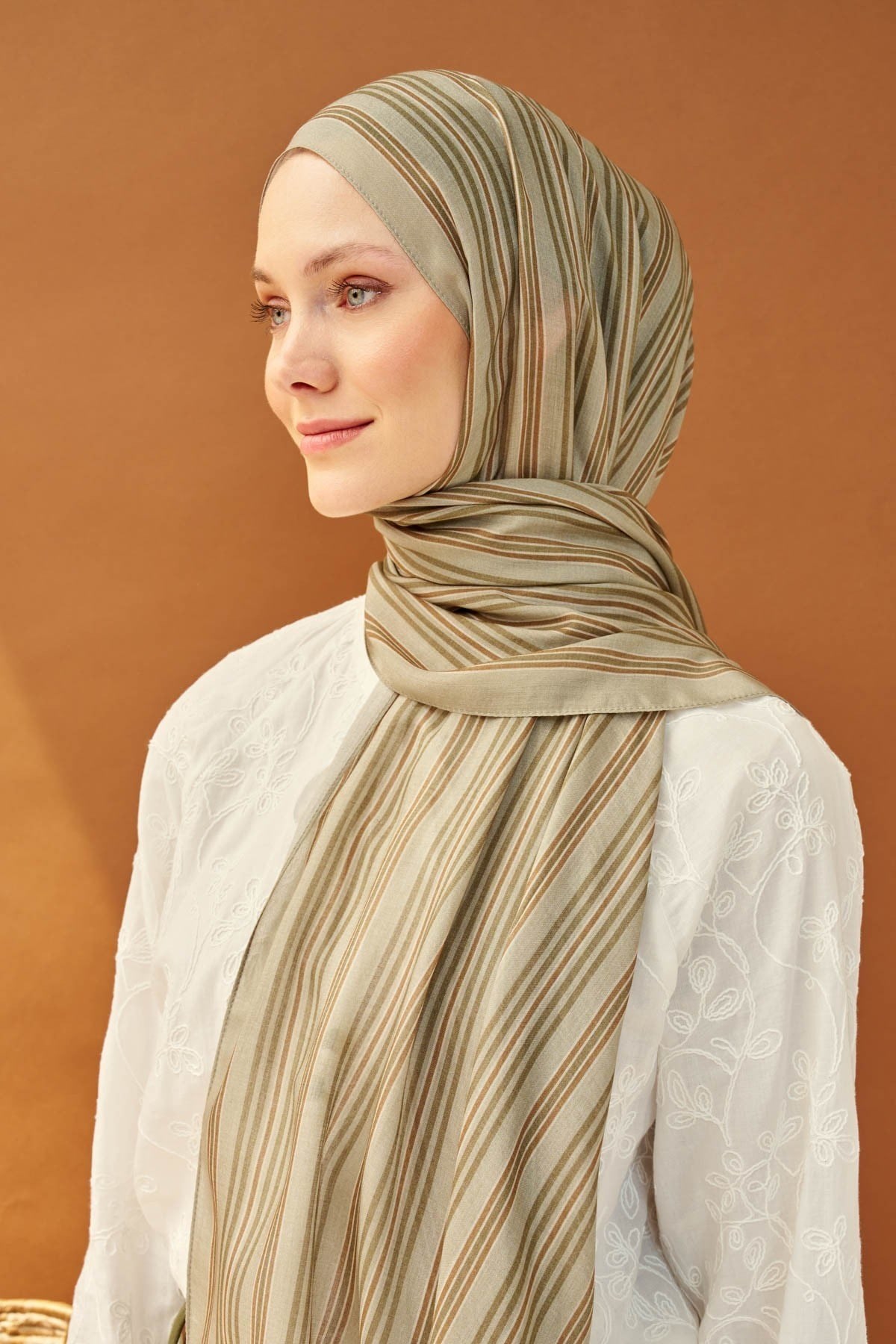 Riva Şal Tencel Line Vizon