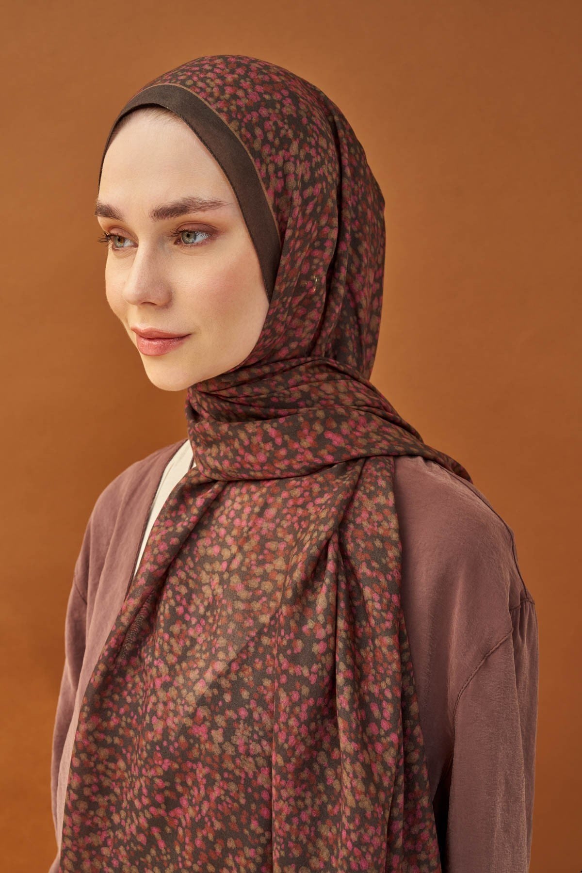 Riva Şal Tencel Secret Garden Acı Kahve