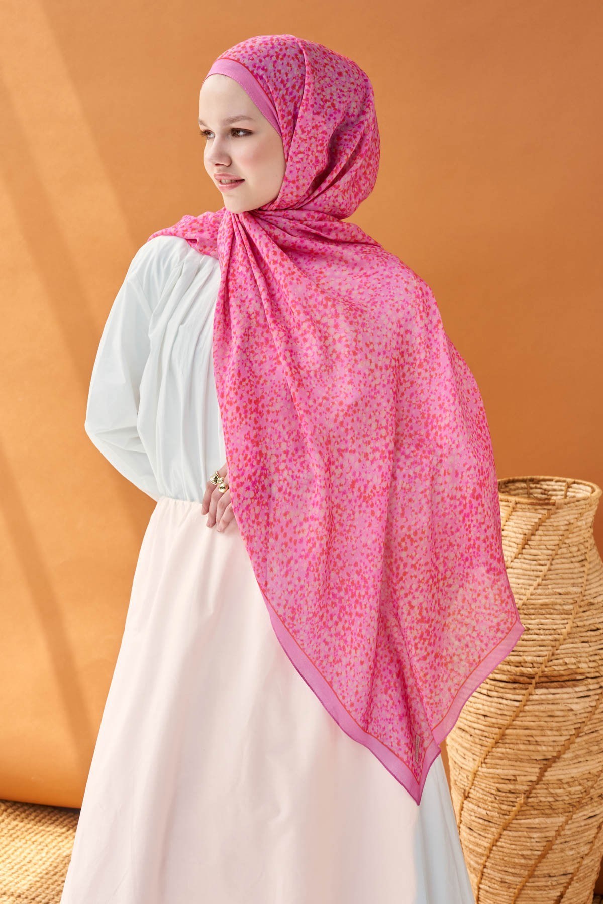 Riva Şal Tencel Secret Garden Pembe
