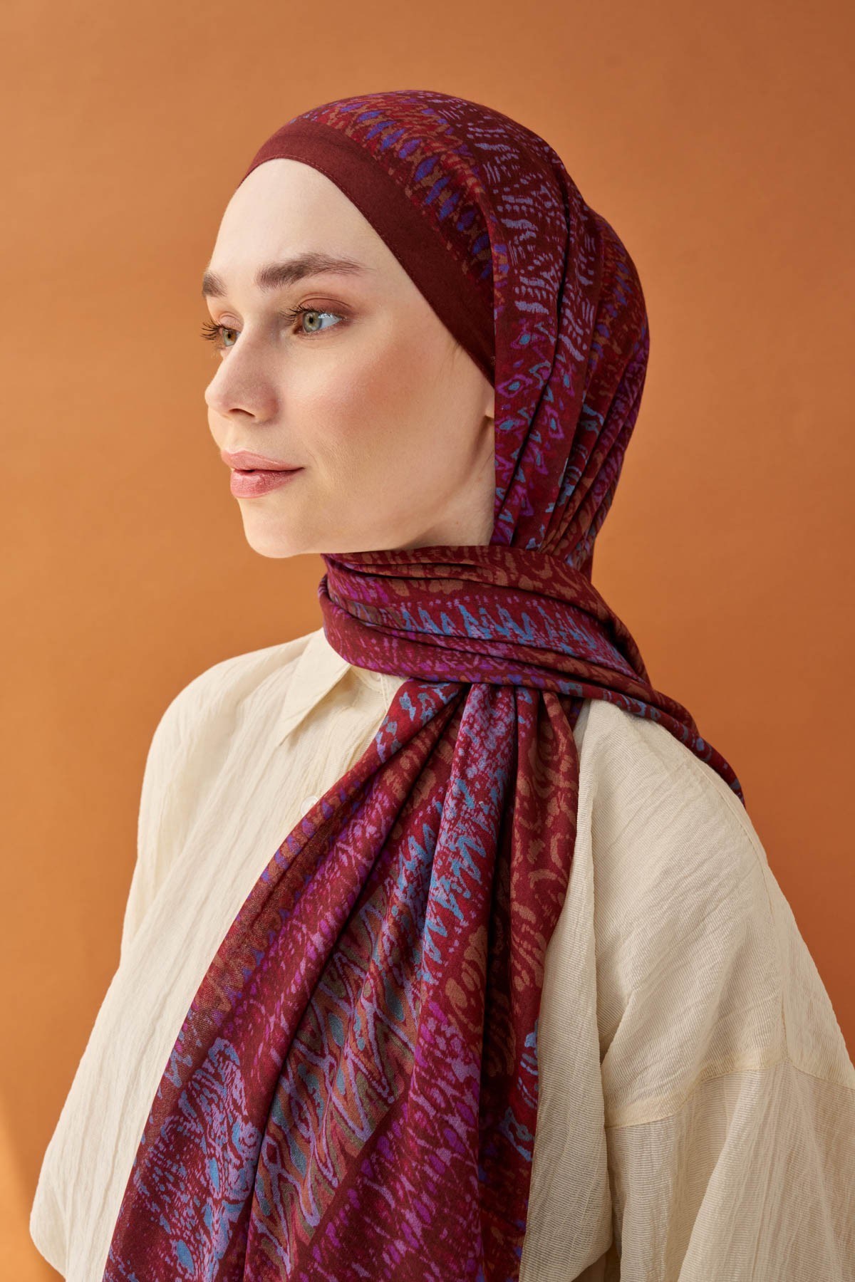 Riva Şal Tencel Terra Bordo