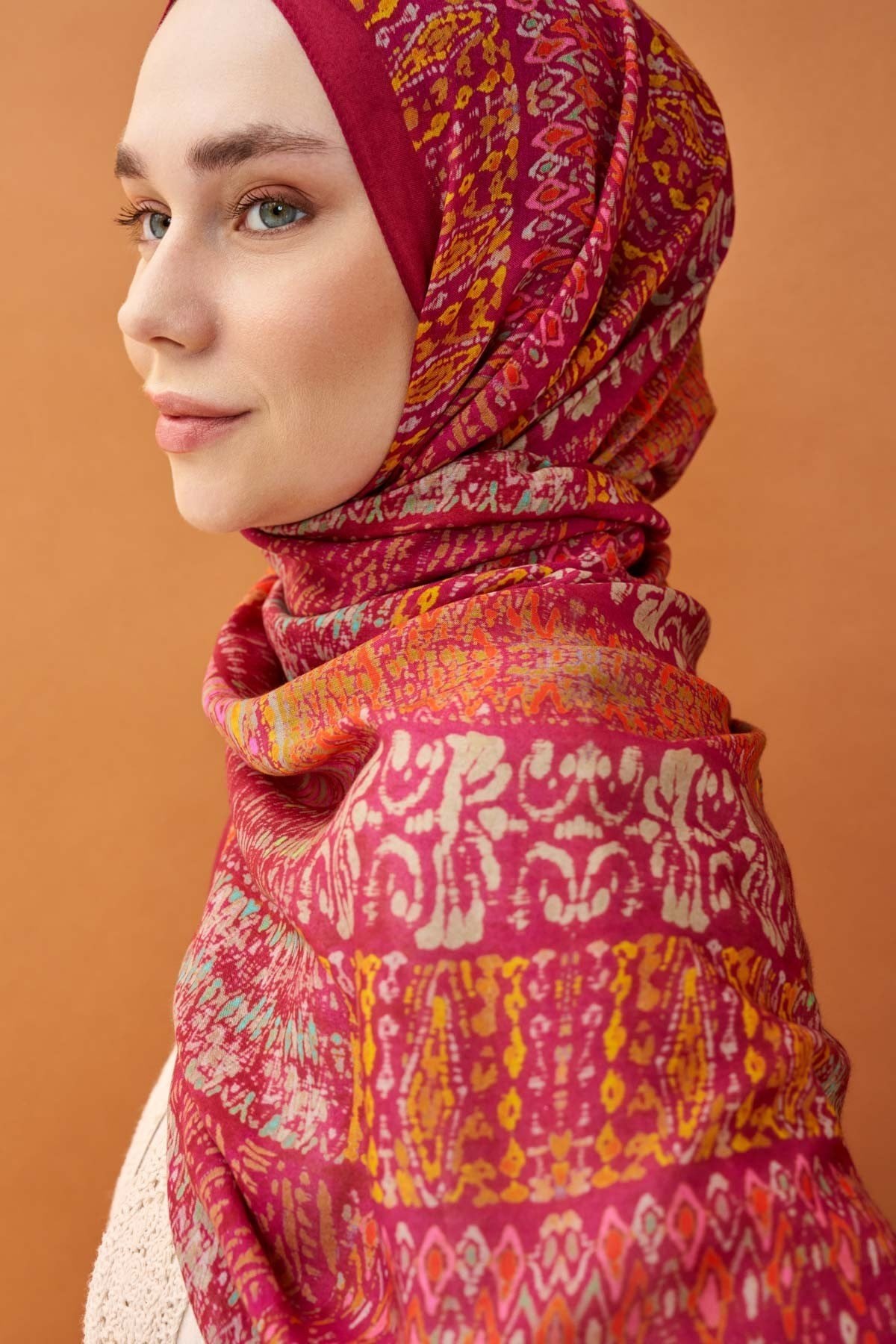Riva Şal Tencel Terra Koyu Pembe