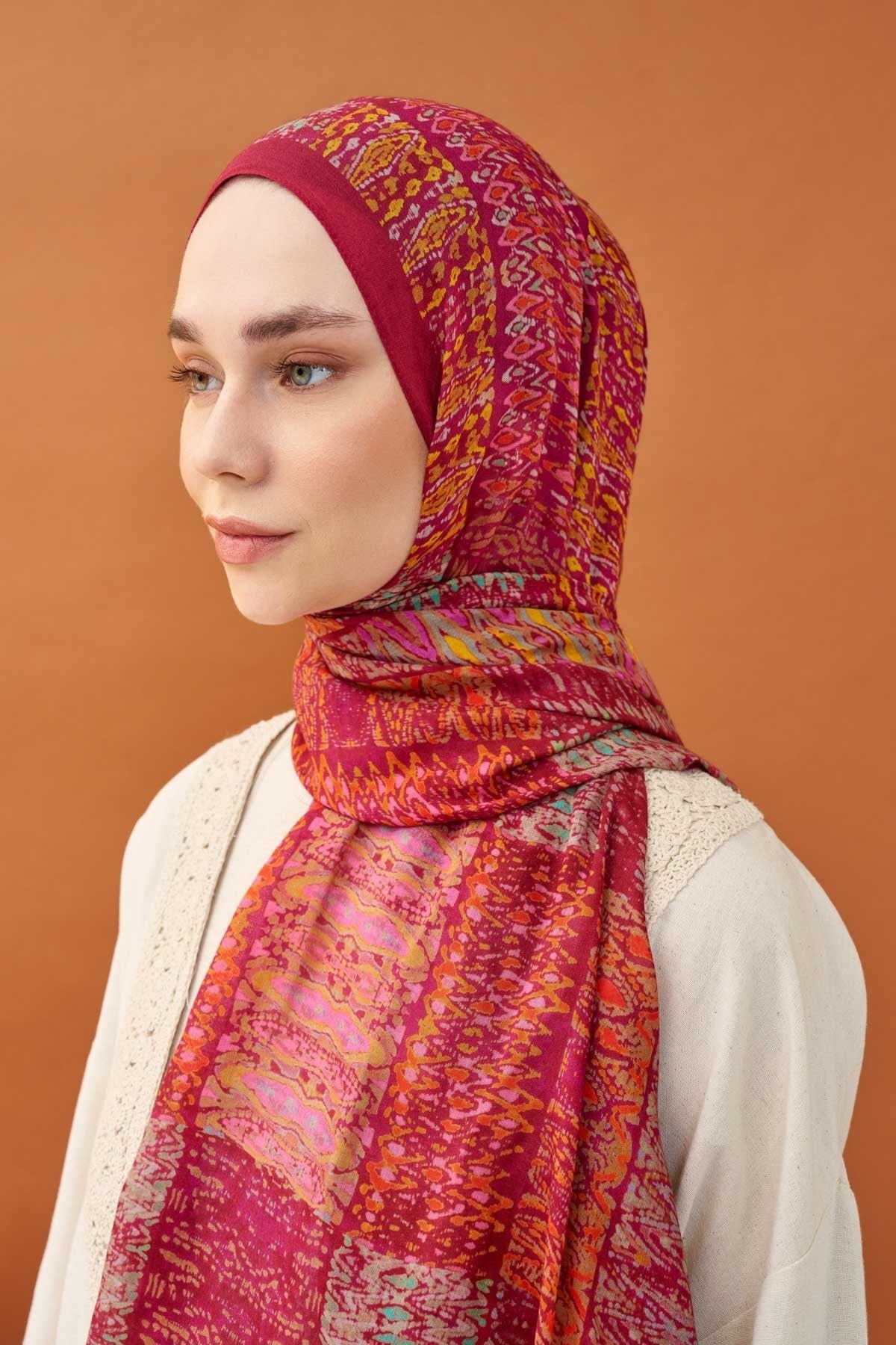 Riva Şal Tencel Terra Koyu Pembe
