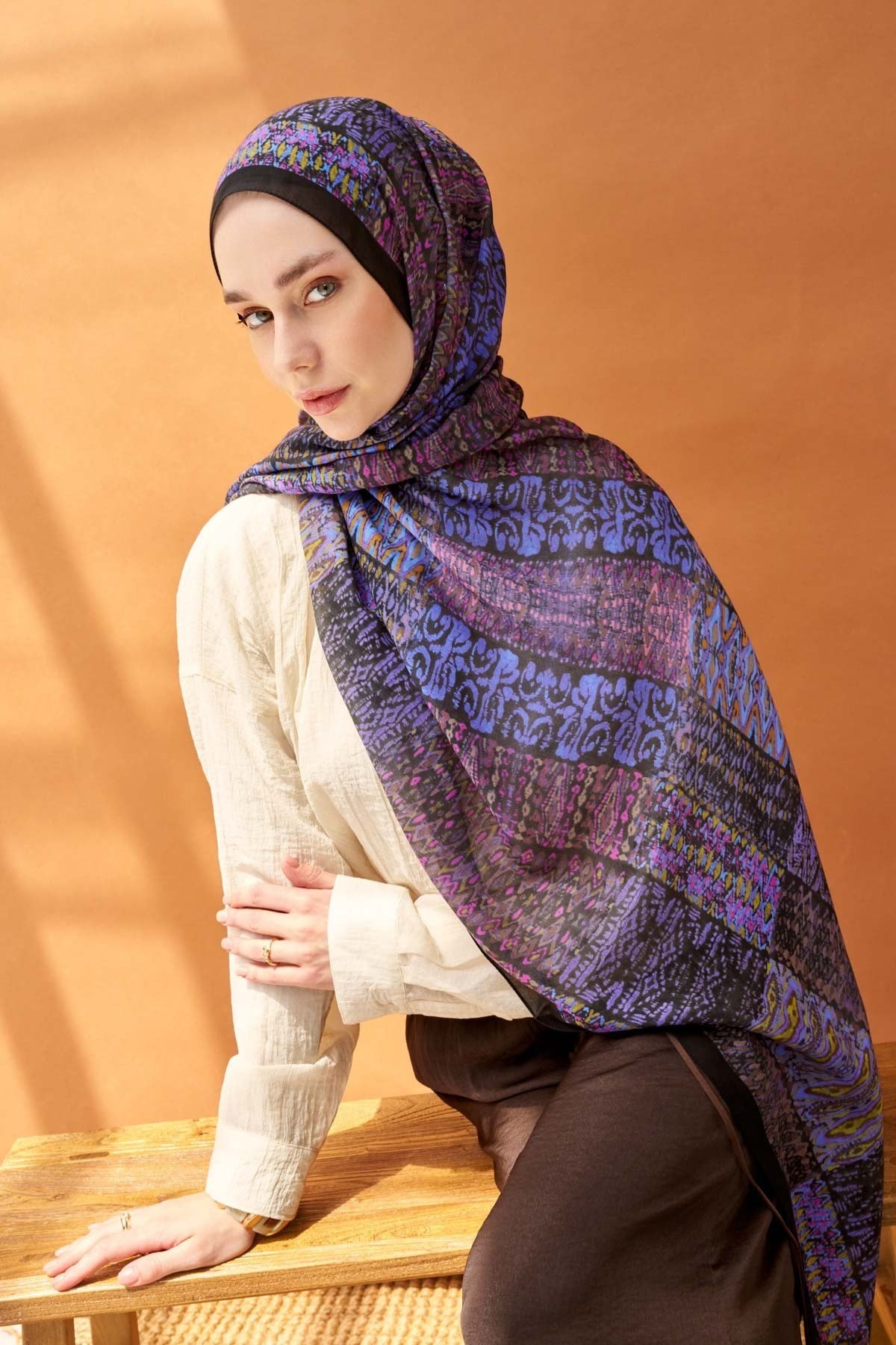 Riva Şal Tencel Terra Siyah