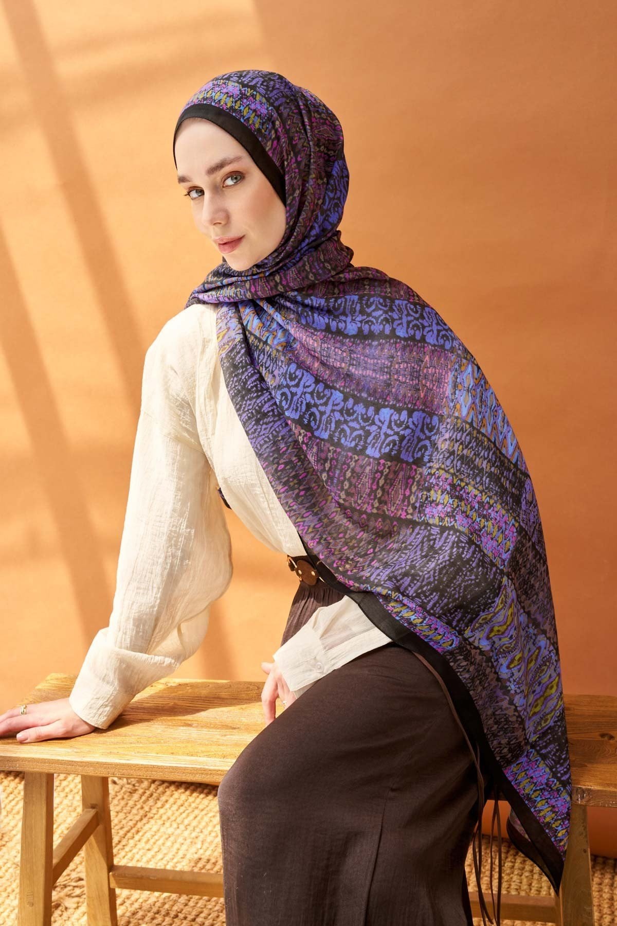 Riva Şal Tencel Terra Siyah