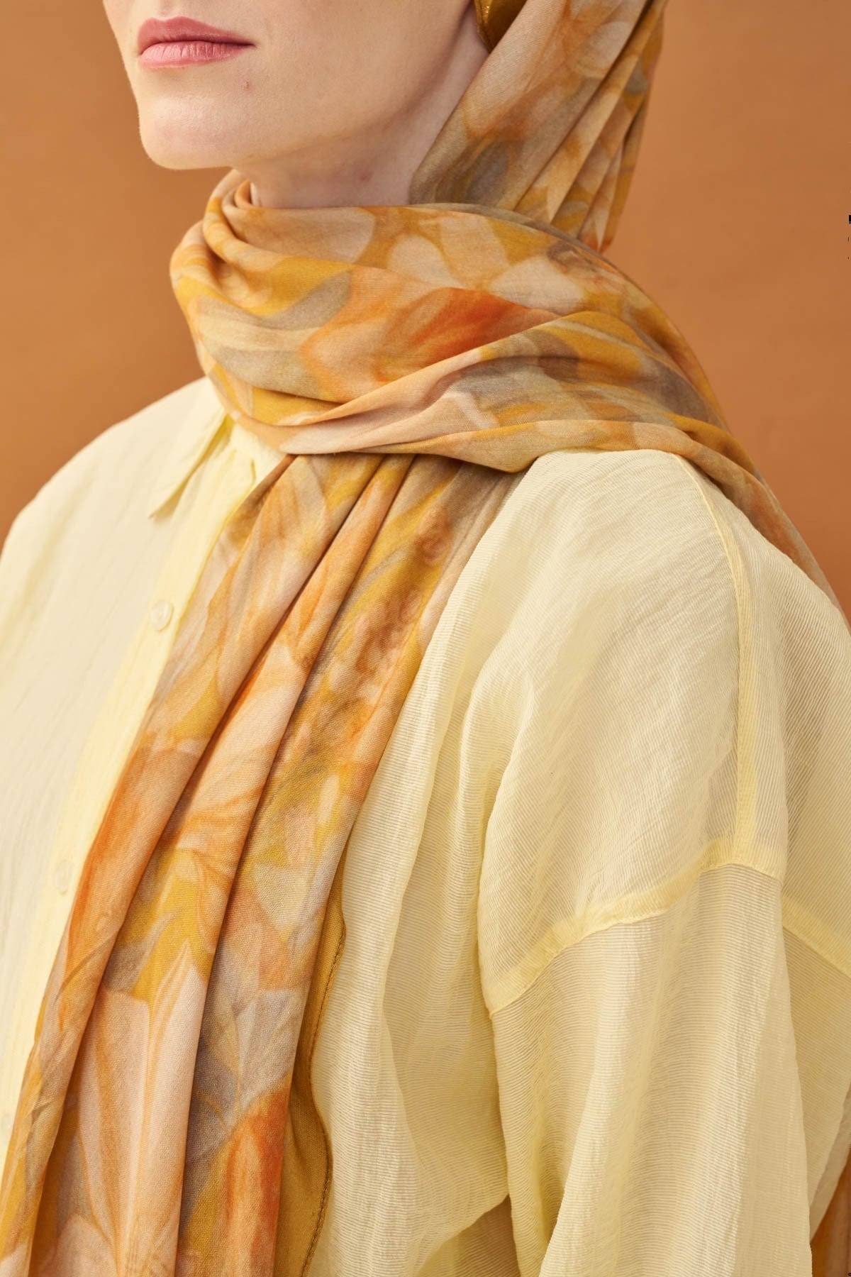 Riva Şal Tencel Wild Flower Altın Sarısı
