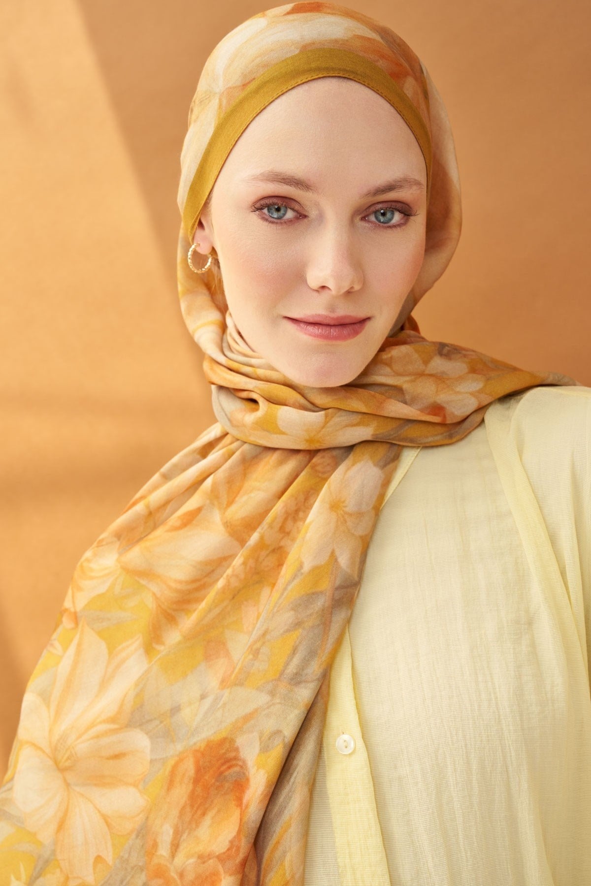 Riva Şal Tencel Wild Flower Altın Sarısı