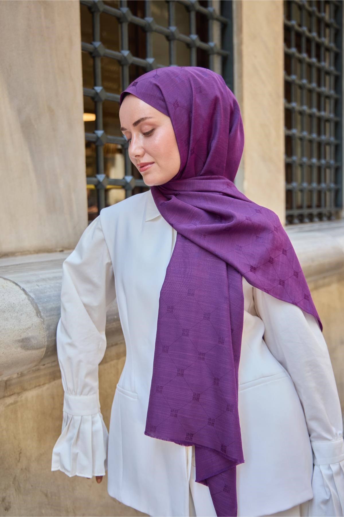 Silk Home Monogram Pamuk İpek Şal 461001-04