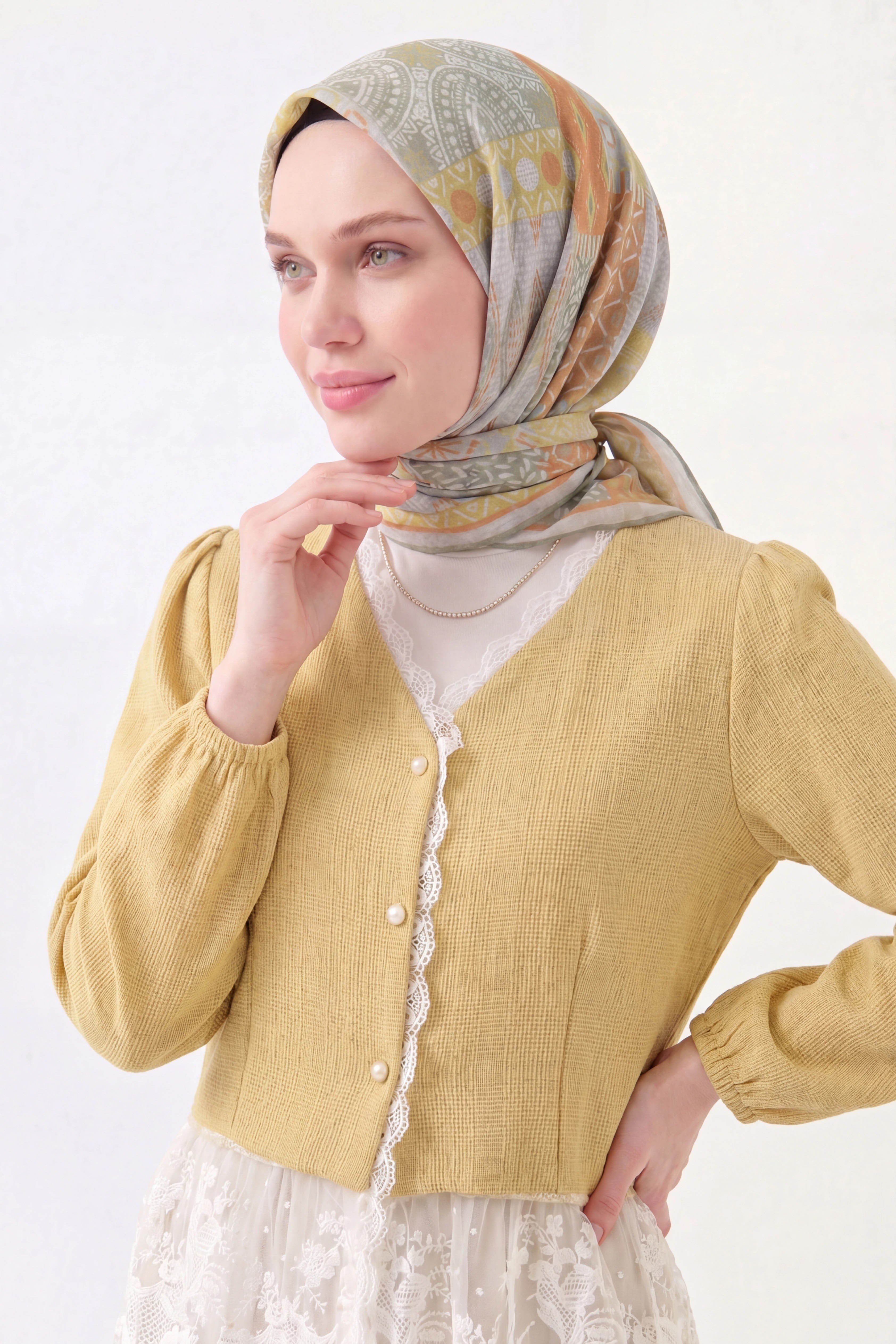 Soft Eşarp Authentic Açık Yeşil
