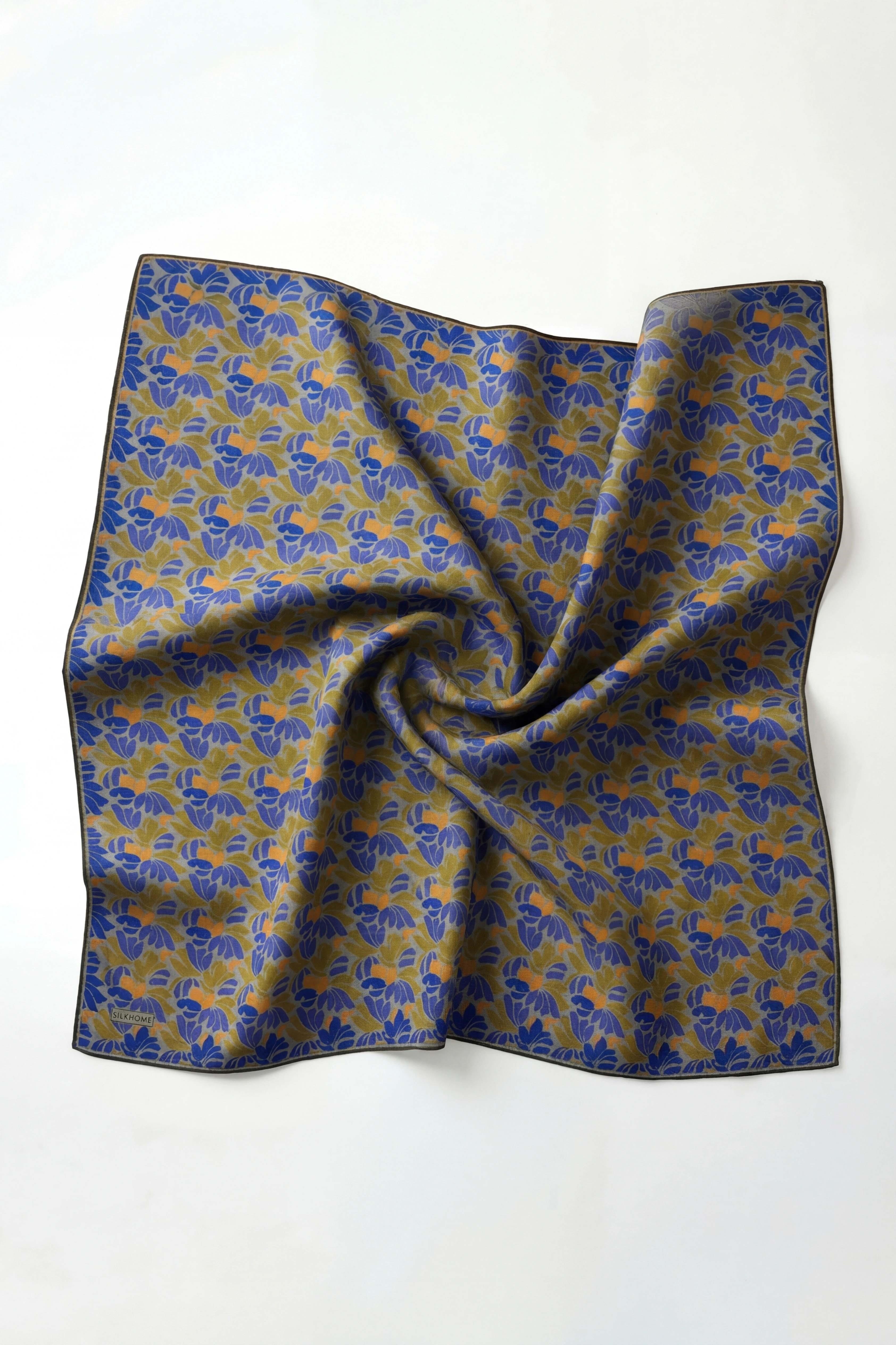 Soft Eşarp Floral Line Olive 90x90