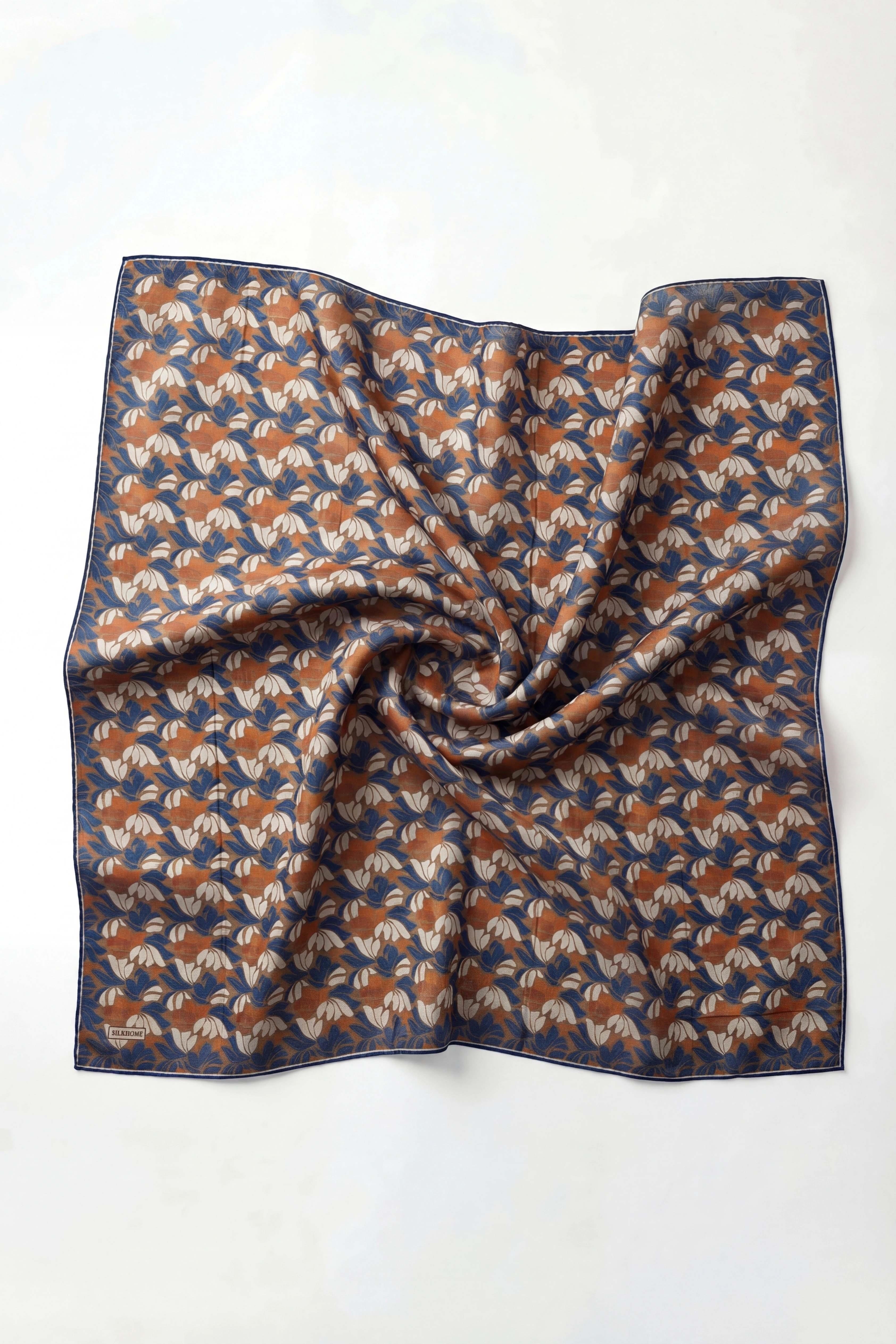 Soft Eşarp Floral Line Sütlü Kahve 90x90