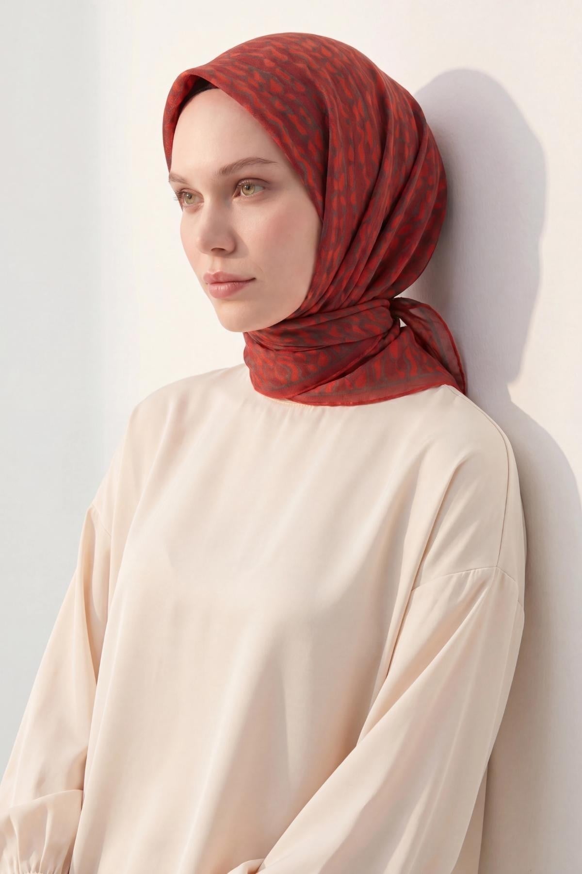 Soft Eşarp Flow Bordo