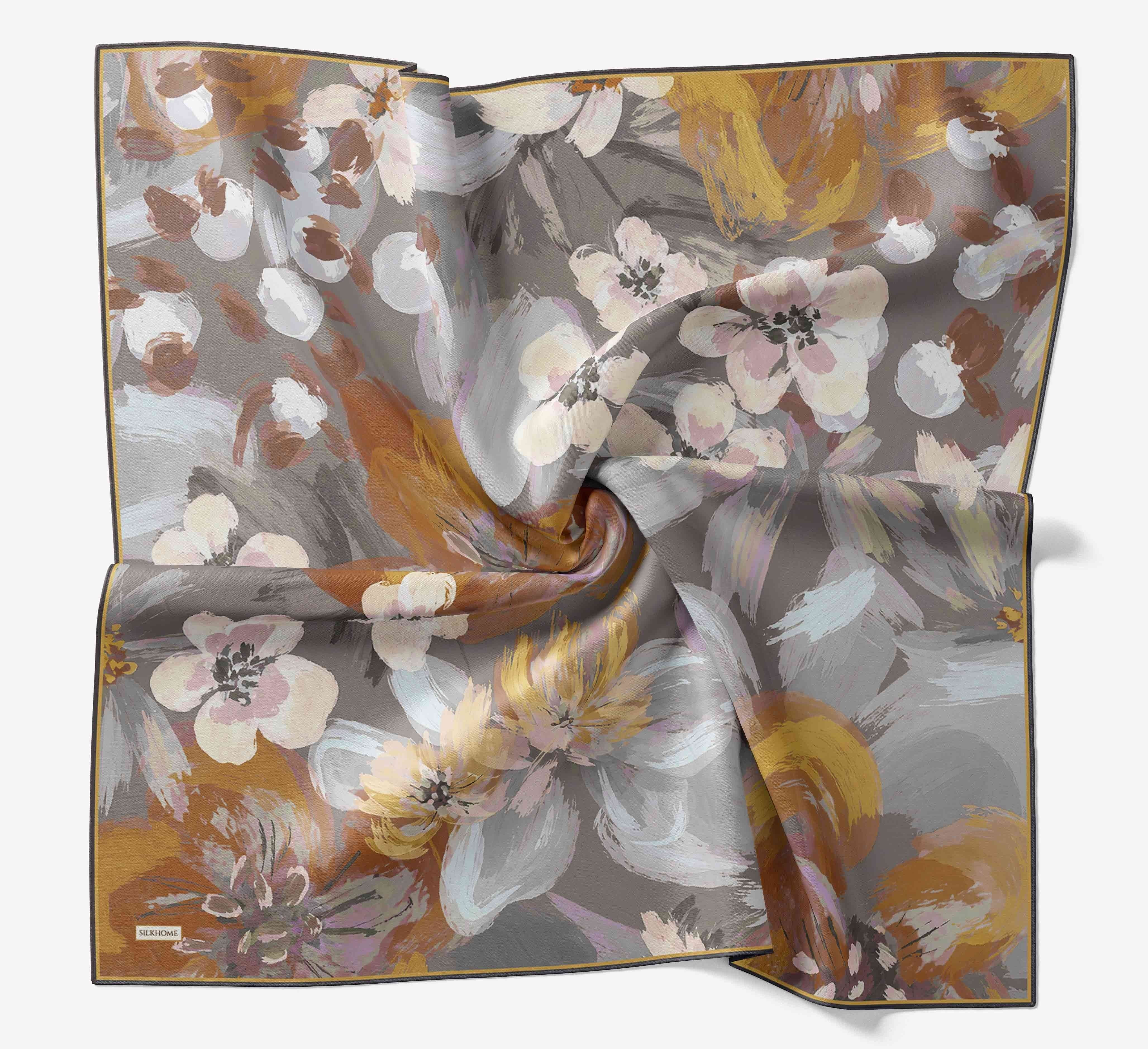 Soft Eşarp Flower Koyu Turuncu