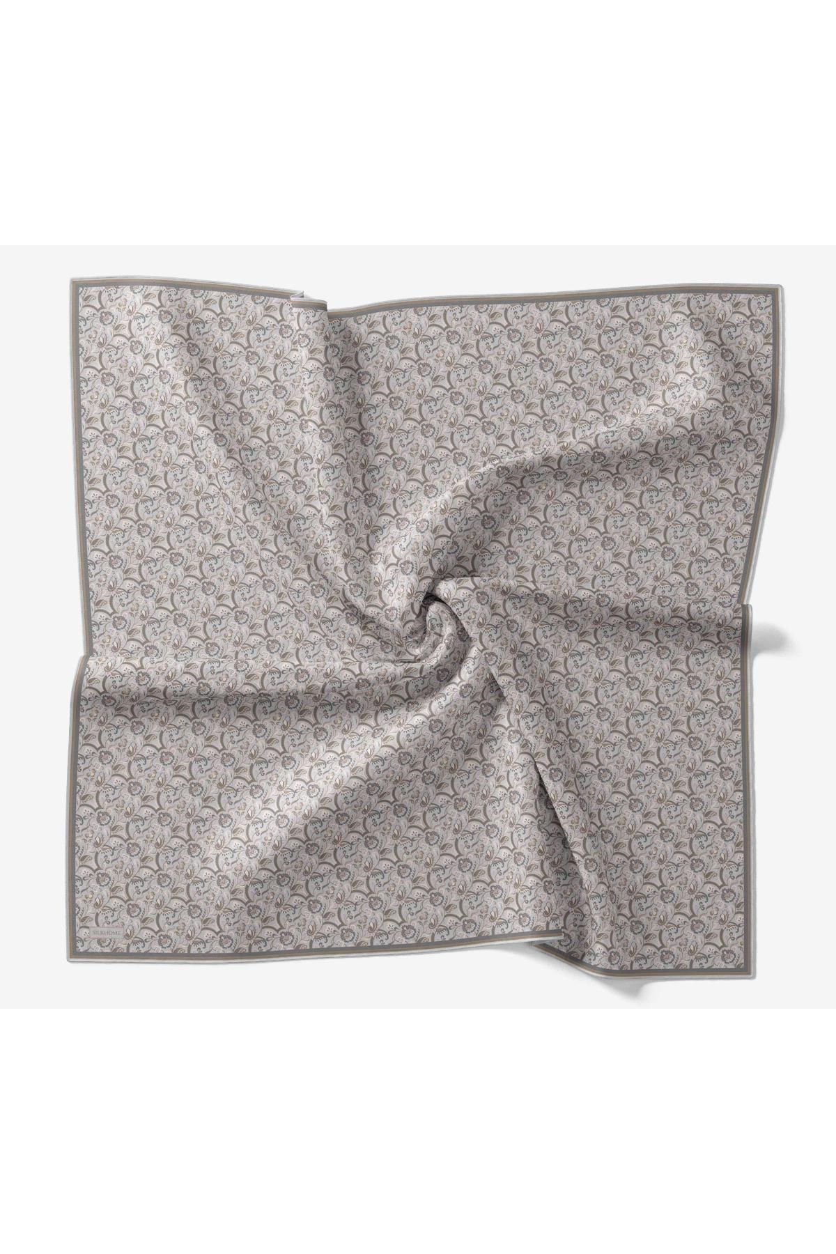 Soft Eşarp Garden Açık Gri 90x90