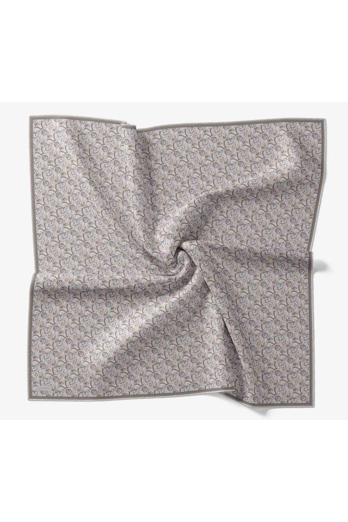 Soft Eşarp Garden Açık Gri 90x90