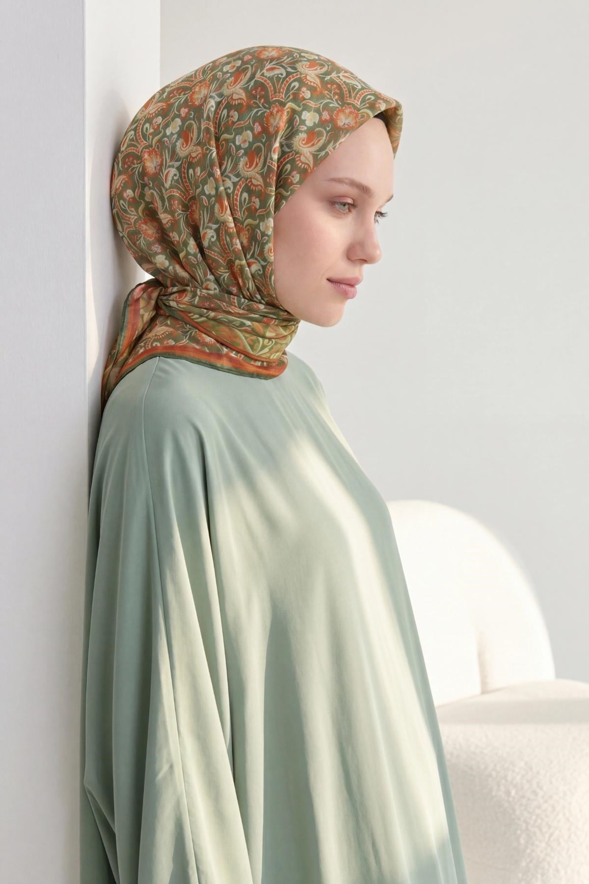 Soft Eşarp Garden Haki 90x90